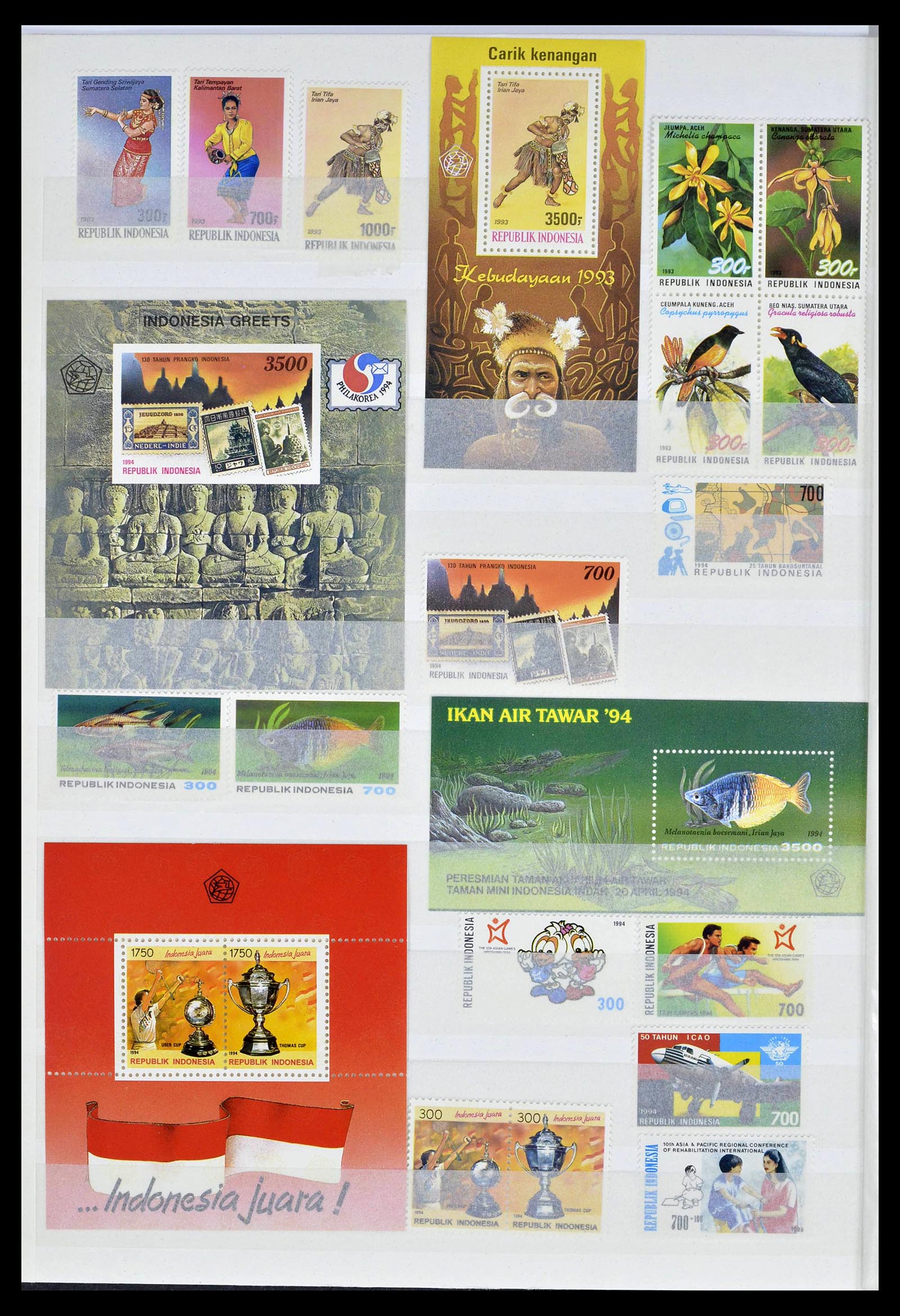 39244 0051 - Postzegelverzameling 39244 Indonesië 1950-2003.