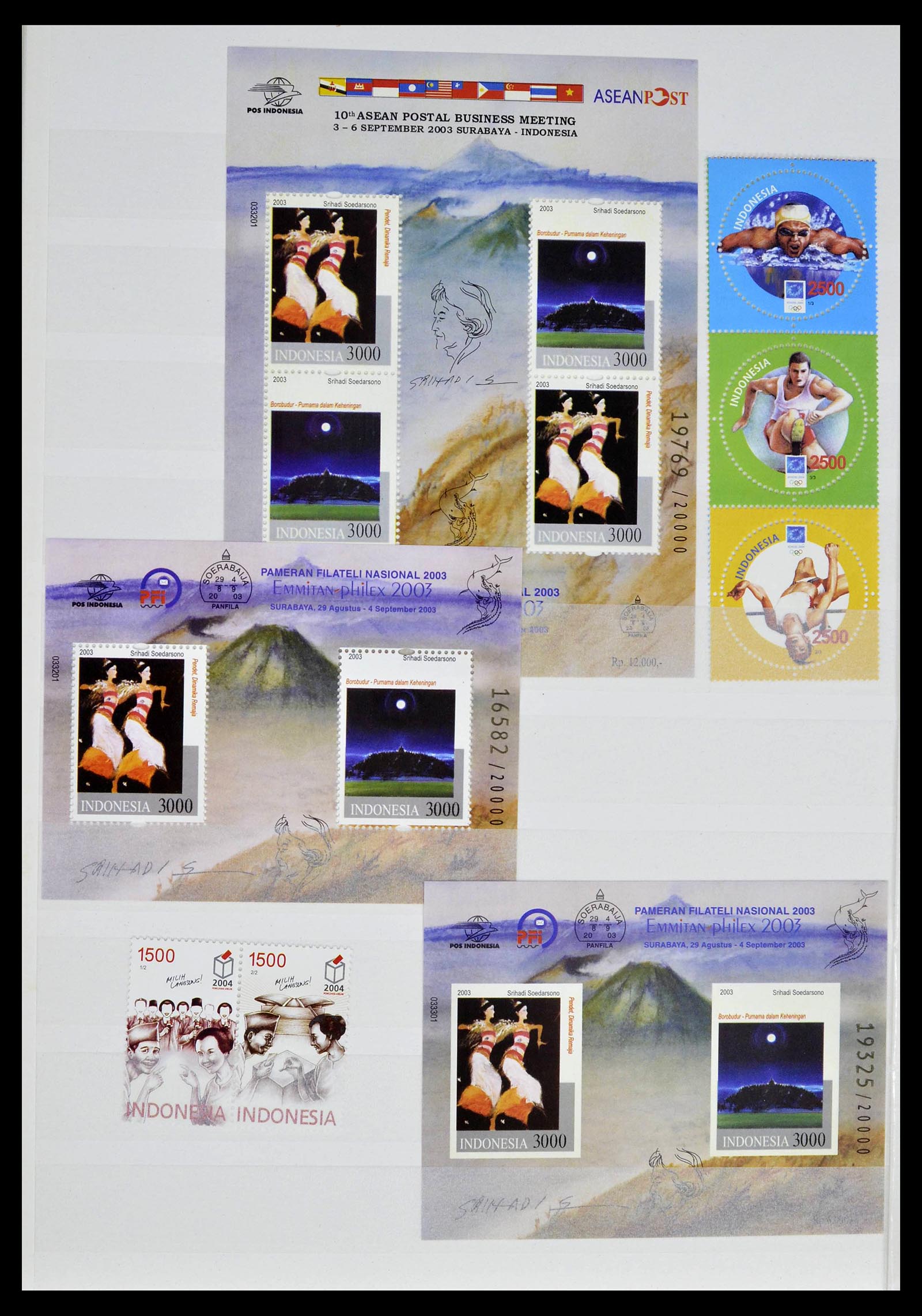 39244 0087 - Postzegelverzameling 39244 Indonesië 1950-2003.