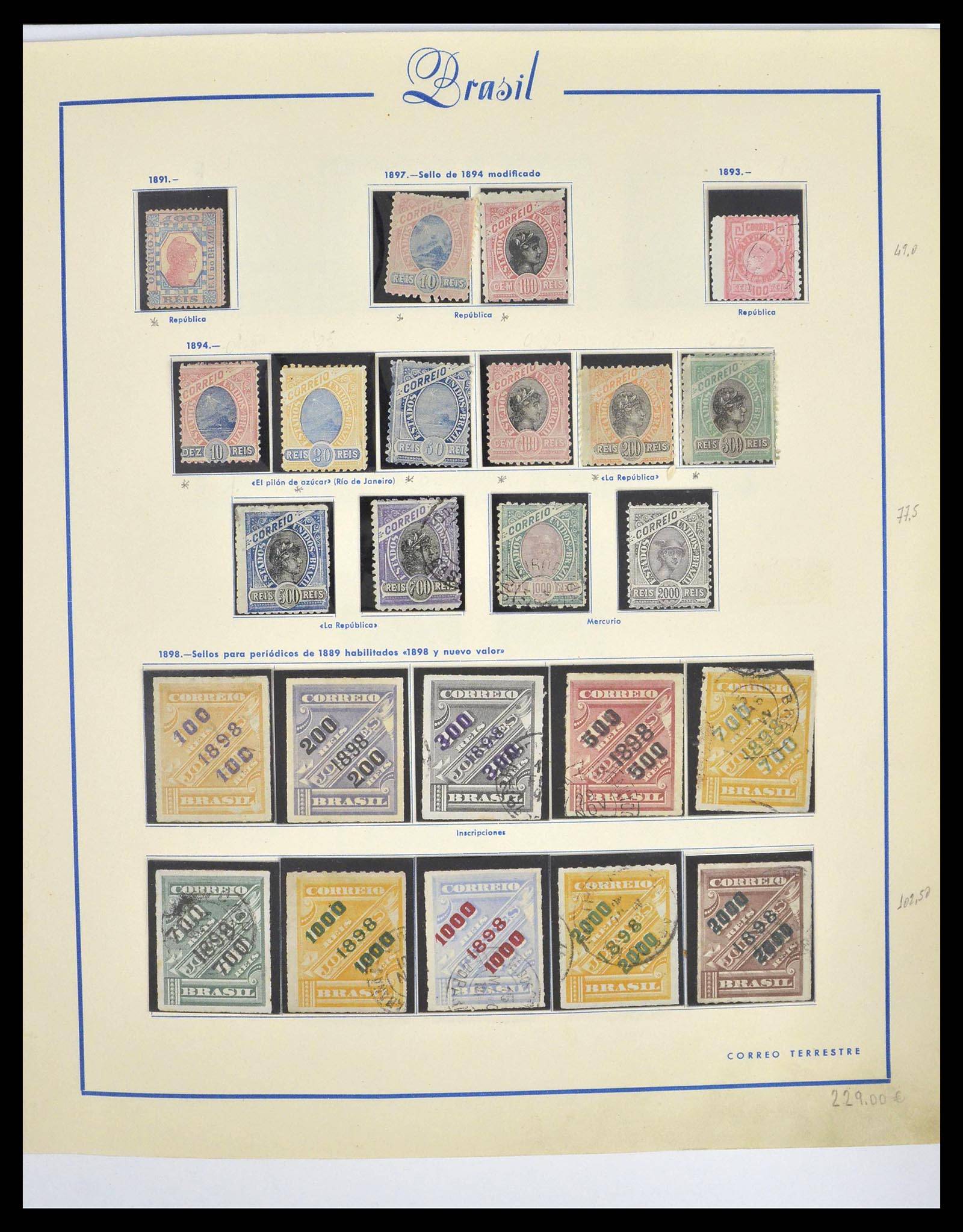 39245 0005 - Postzegelverzameling 39245 Brazilië 1843-1968.