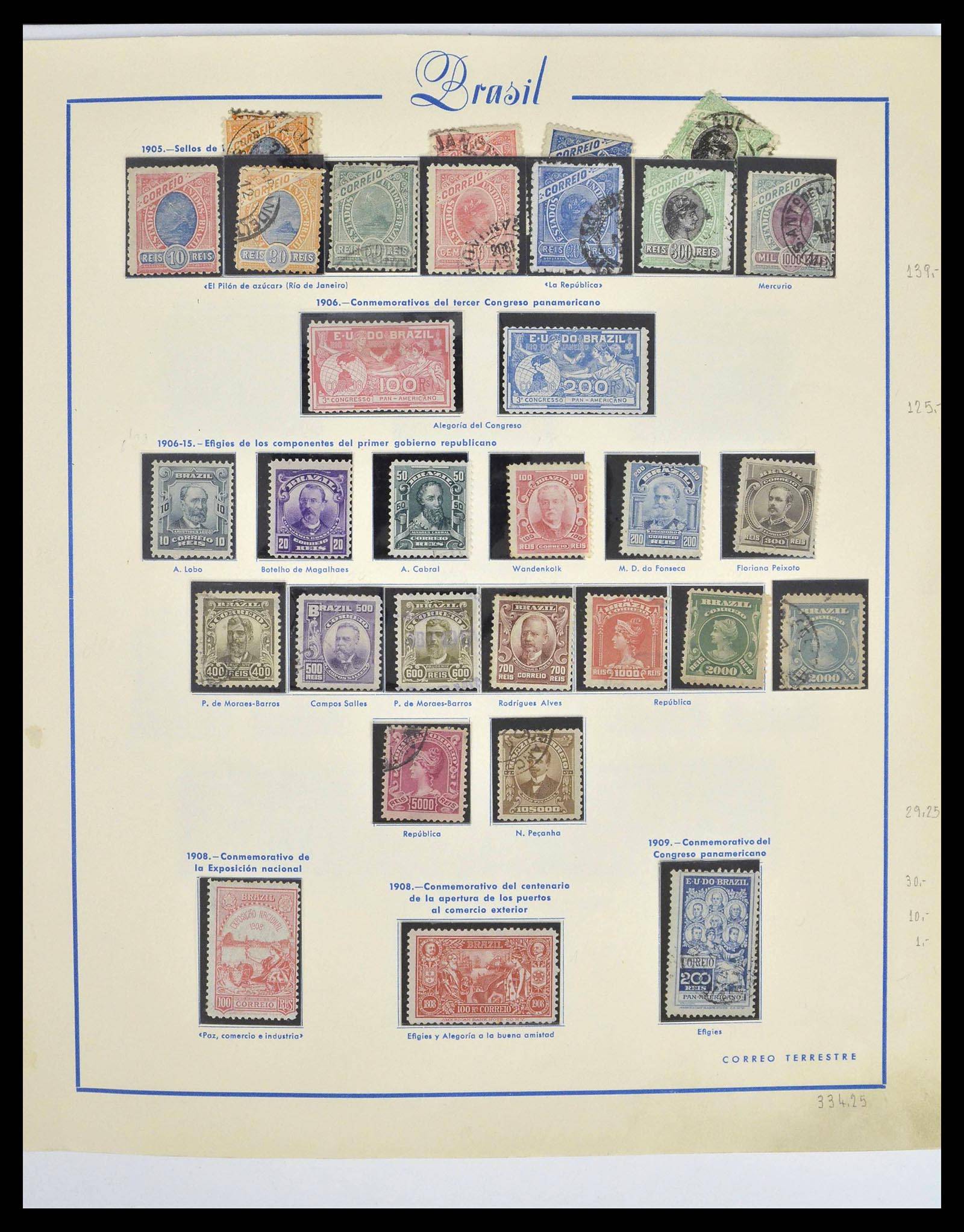 39245 0007 - Postzegelverzameling 39245 Brazilië 1843-1968.