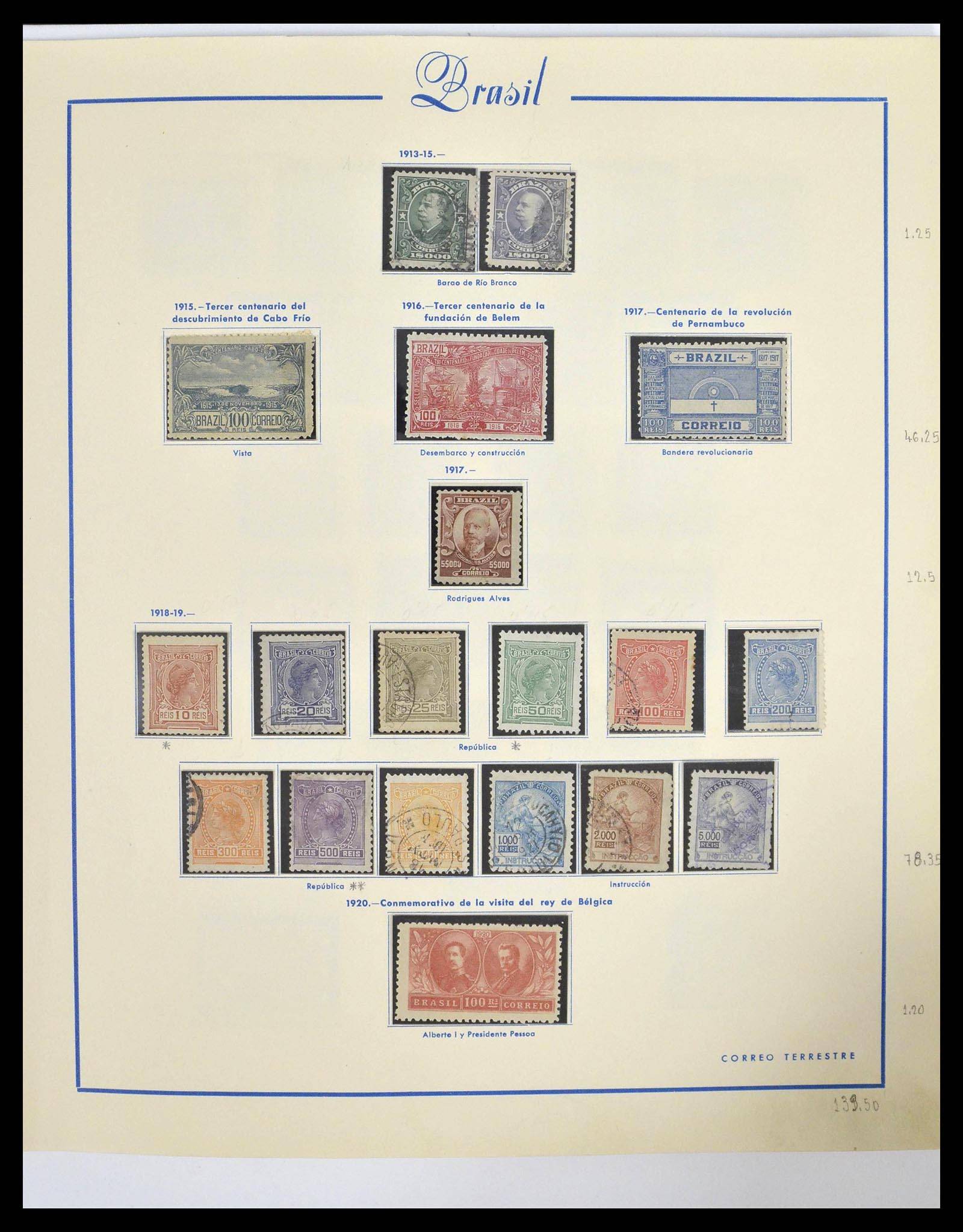 39245 0008 - Postzegelverzameling 39245 Brazilië 1843-1968.