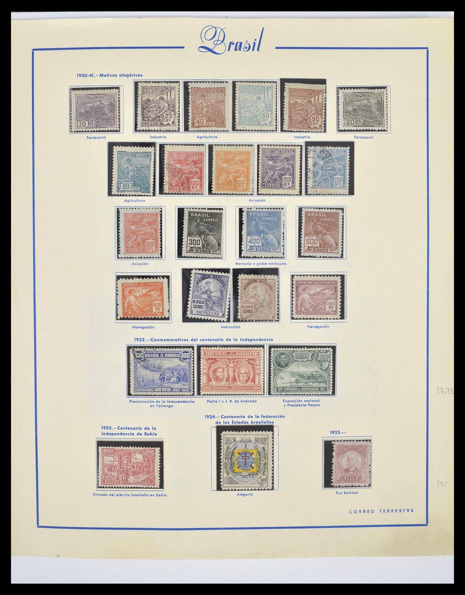 39245 0009 - Postzegelverzameling 39245 Brazilië 1843-1968.