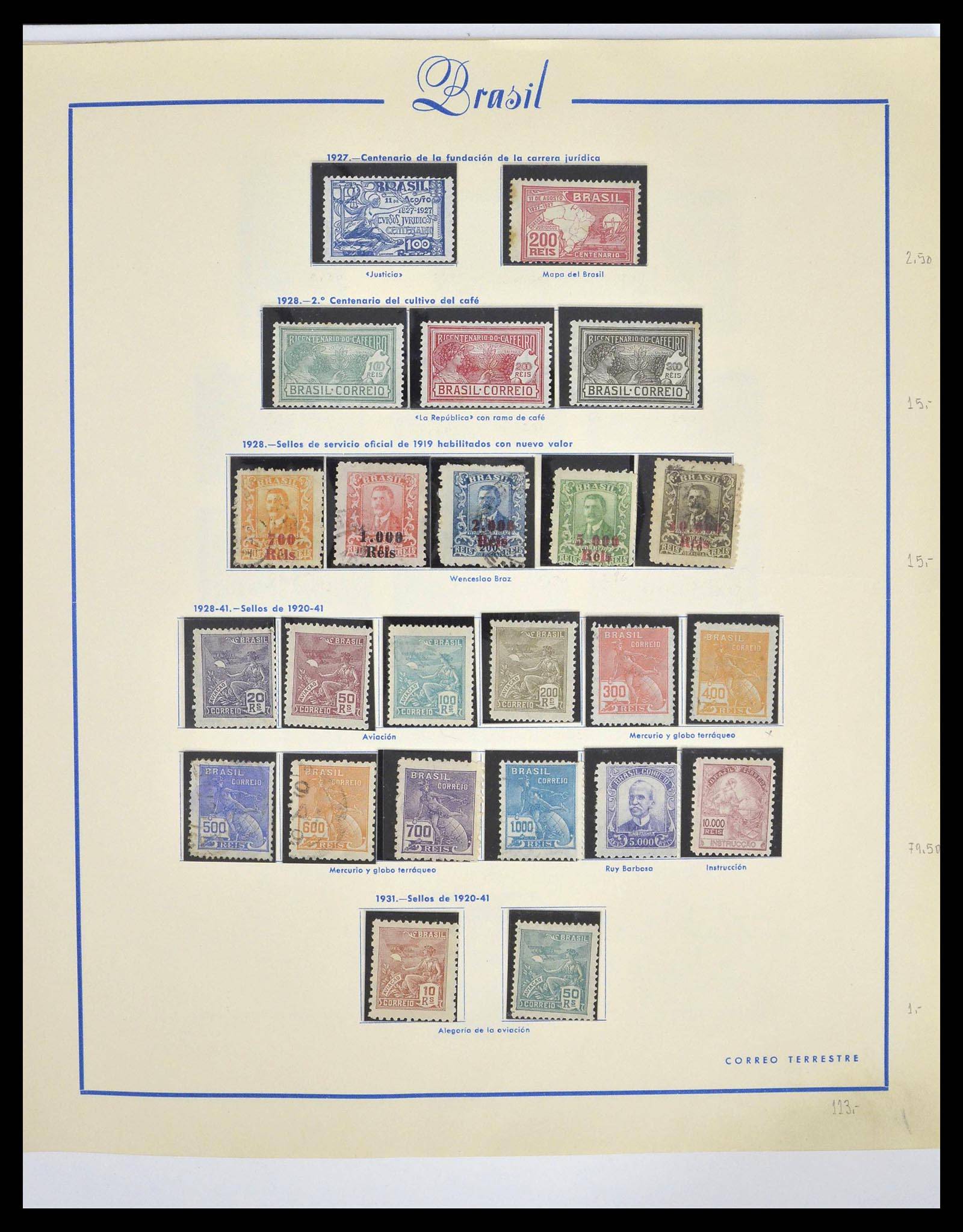 39245 0010 - Postzegelverzameling 39245 Brazilië 1843-1968.