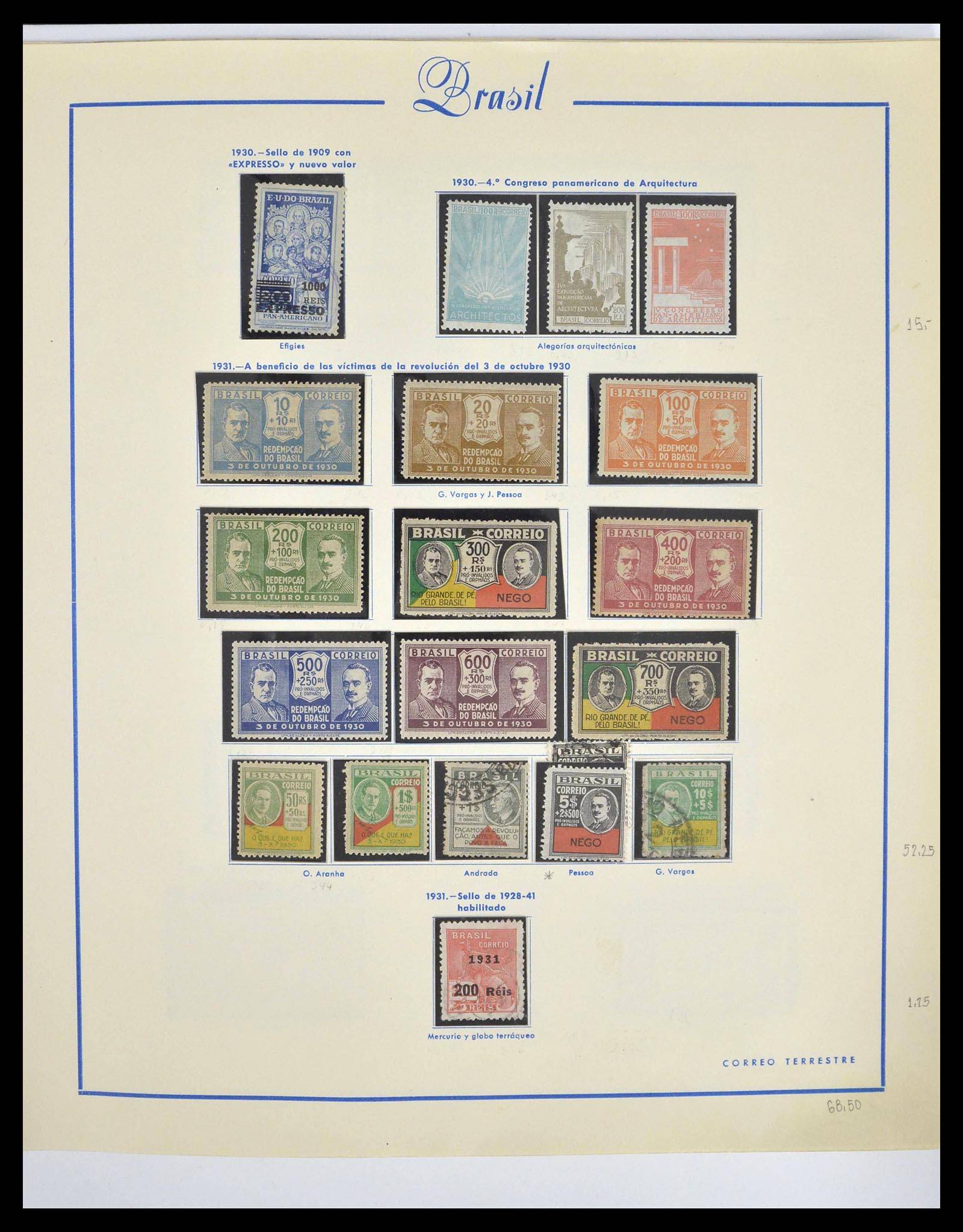 39245 0011 - Stamp collection 39245 Brazil 1843-1968.