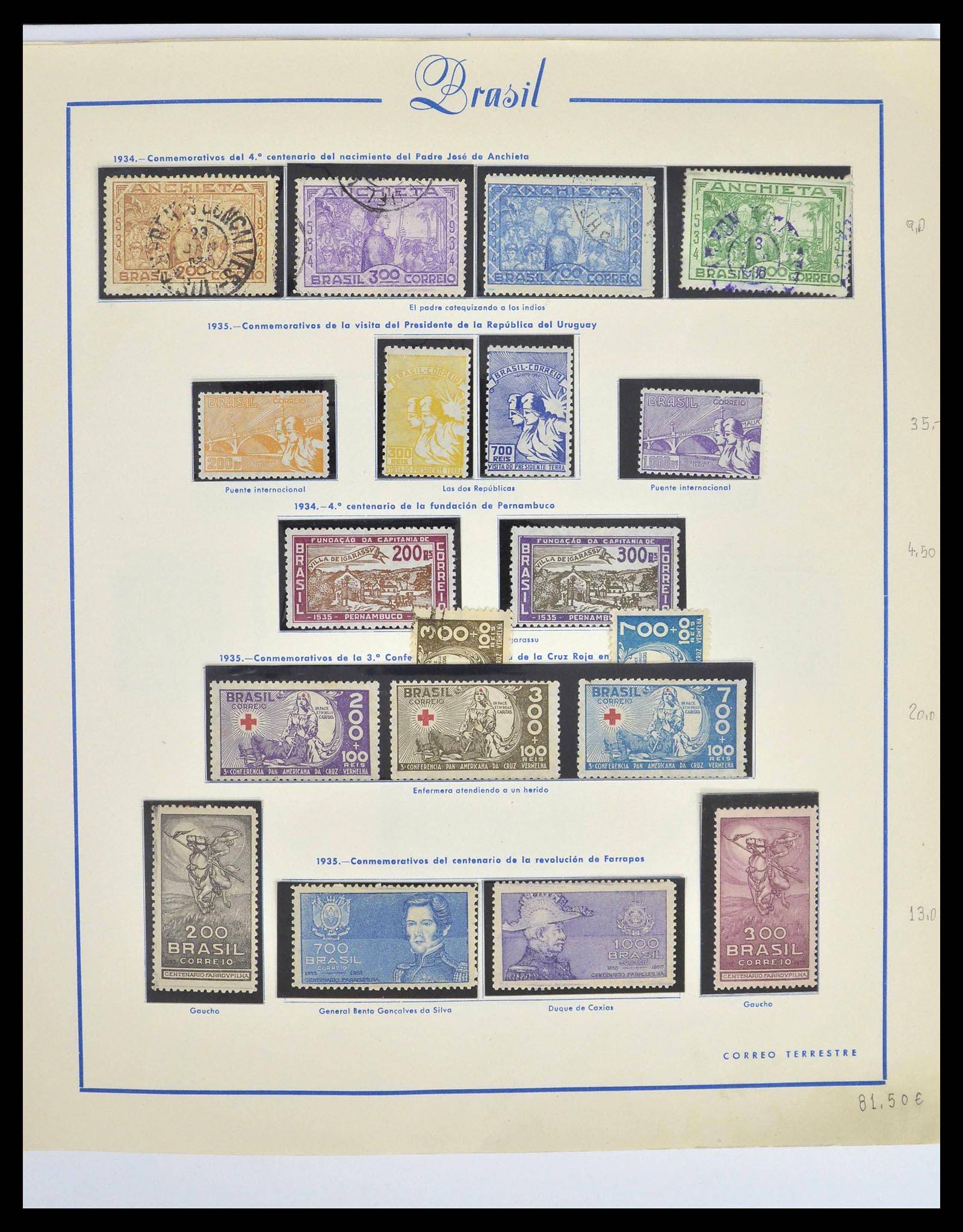 39245 0014 - Postzegelverzameling 39245 Brazilië 1843-1968.