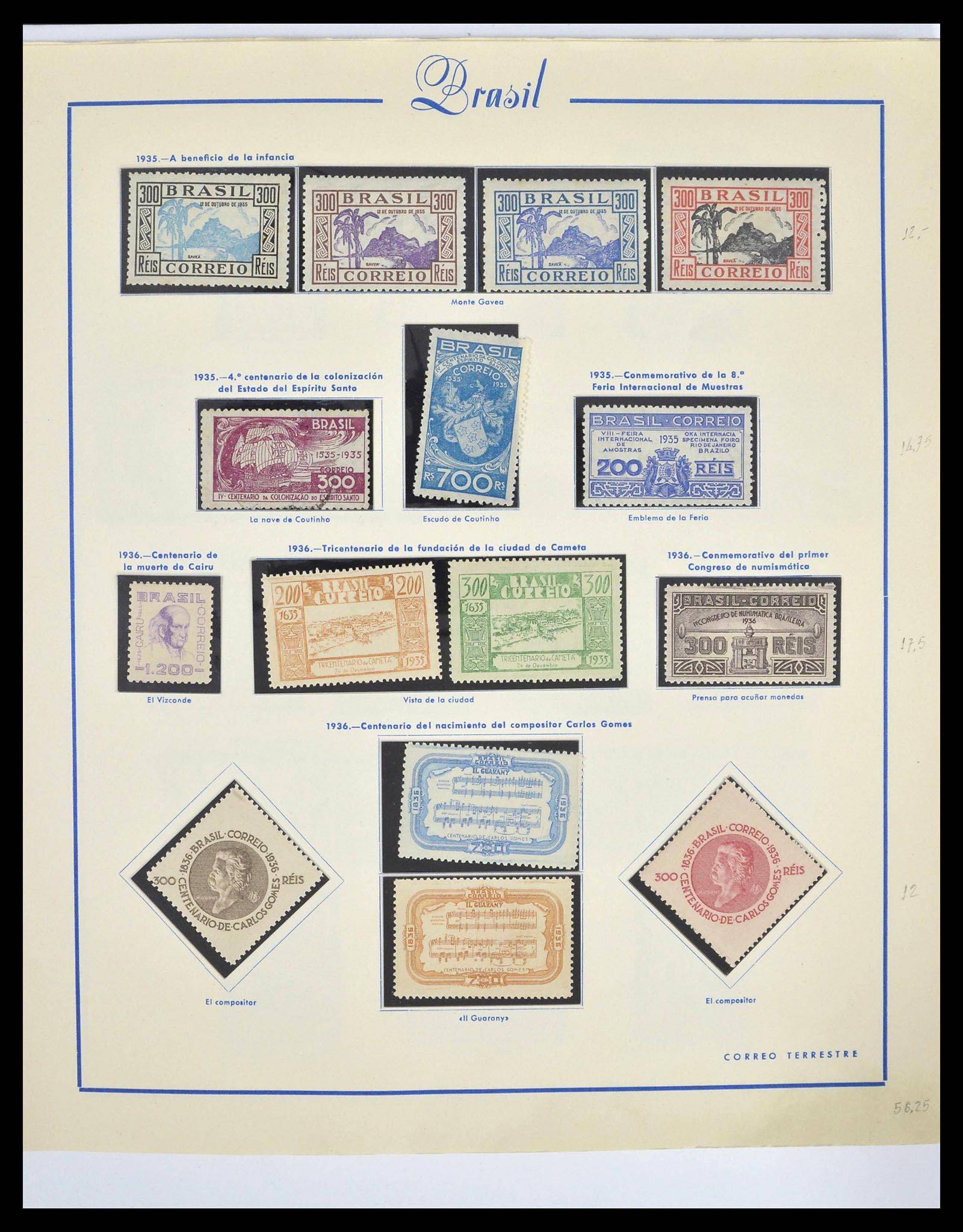 39245 0015 - Postzegelverzameling 39245 Brazilië 1843-1968.