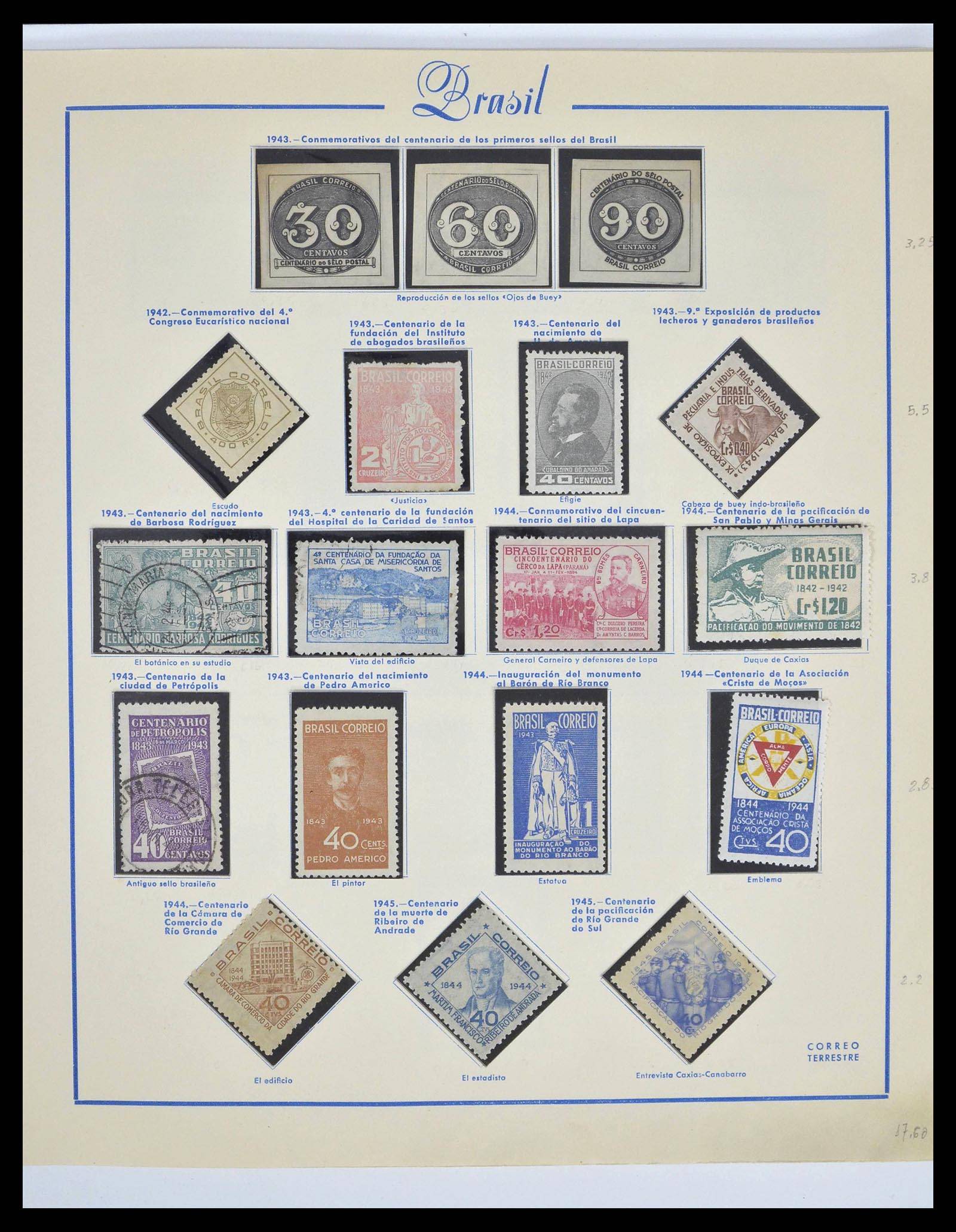 39245 0024 - Postzegelverzameling 39245 Brazilië 1843-1968.