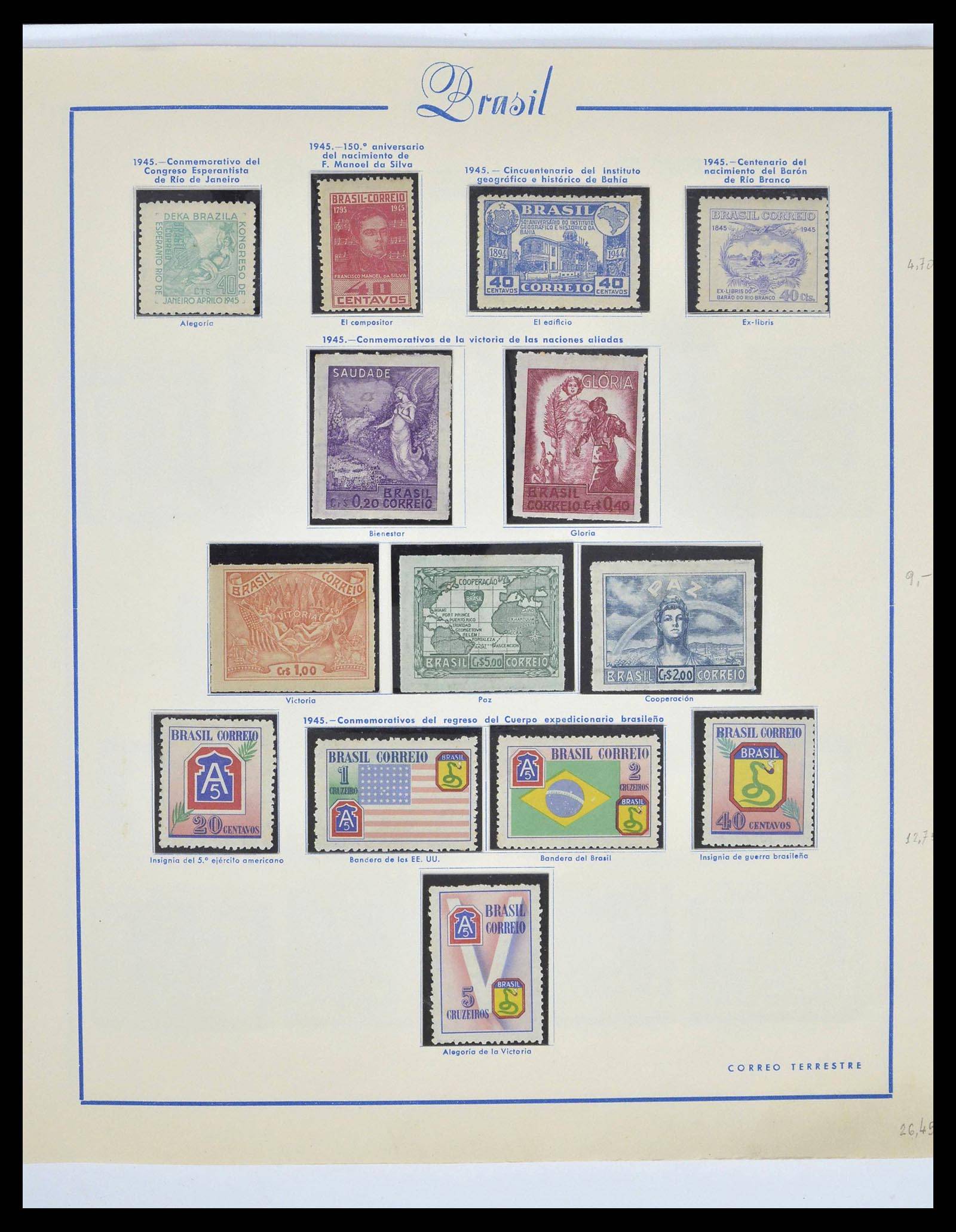 39245 0025 - Postzegelverzameling 39245 Brazilië 1843-1968.