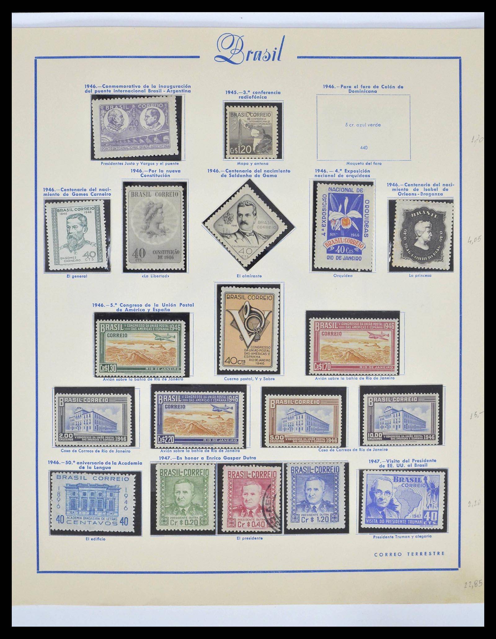 39245 0027 - Stamp collection 39245 Brazil 1843-1968.