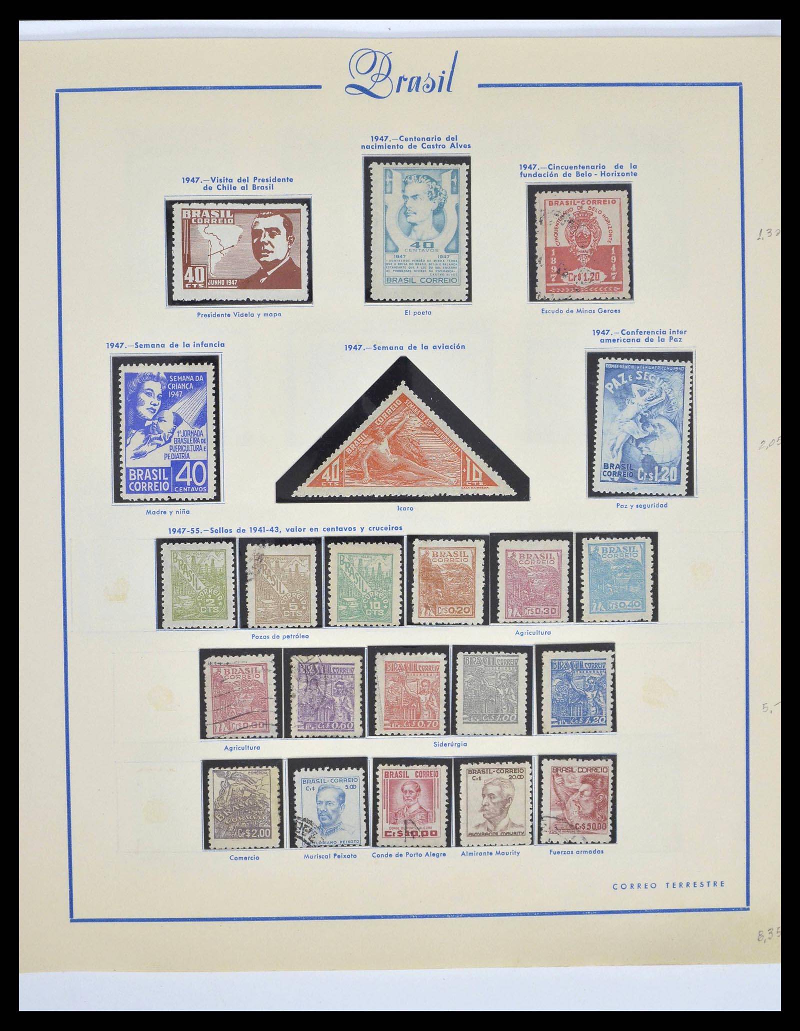 39245 0028 - Postzegelverzameling 39245 Brazilië 1843-1968.