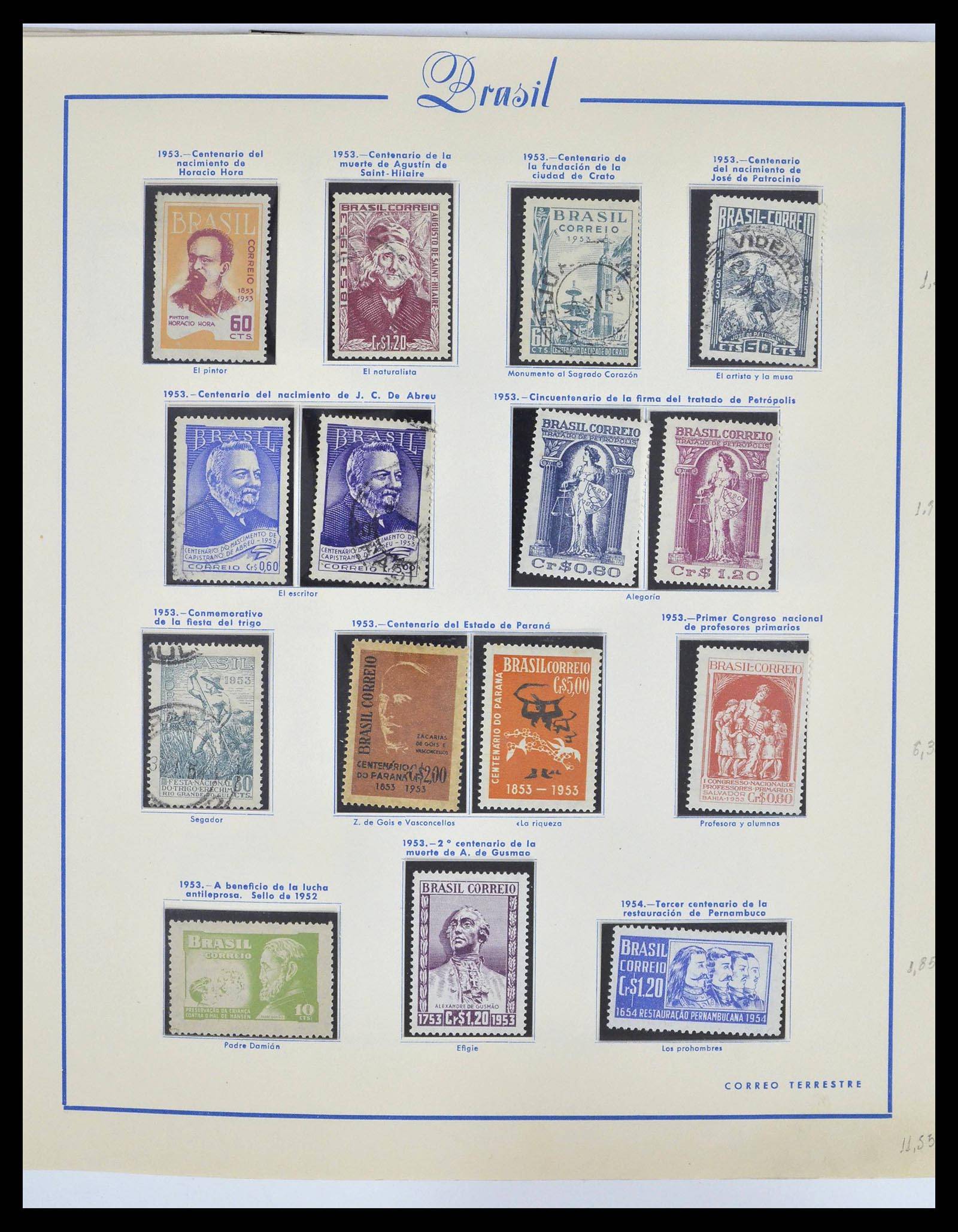 39245 0034 - Postzegelverzameling 39245 Brazilië 1843-1968.