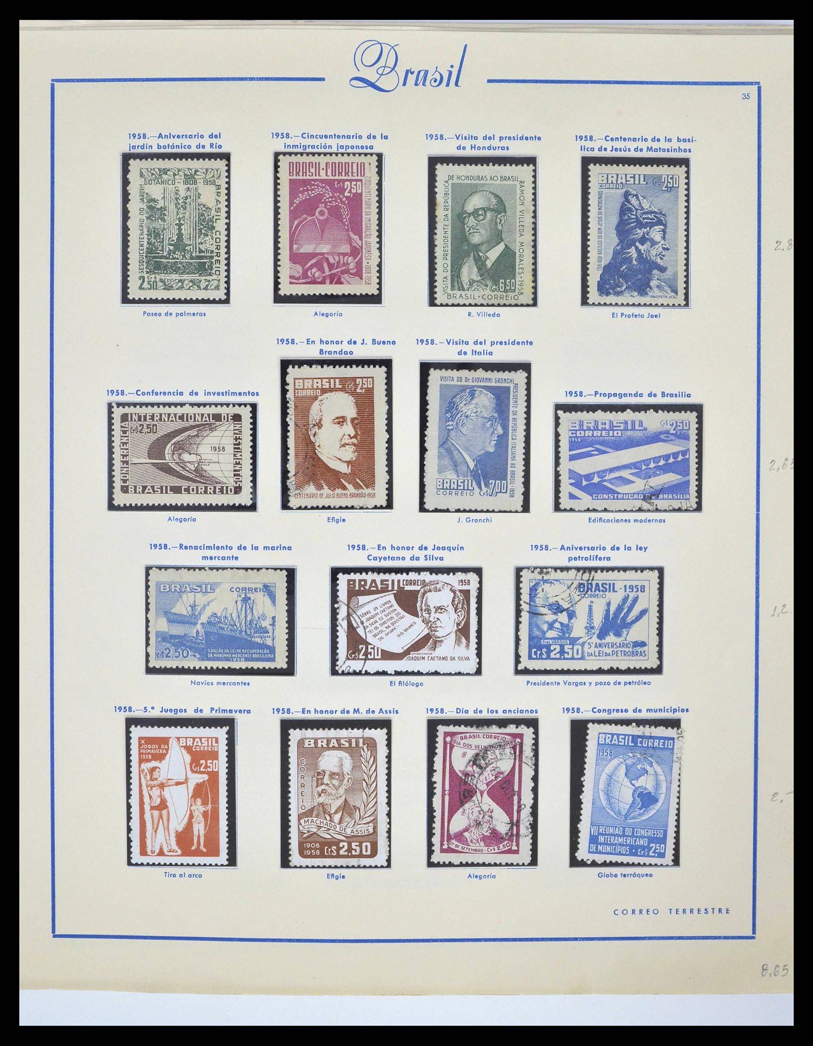 39245 0042 - Postzegelverzameling 39245 Brazilië 1843-1968.