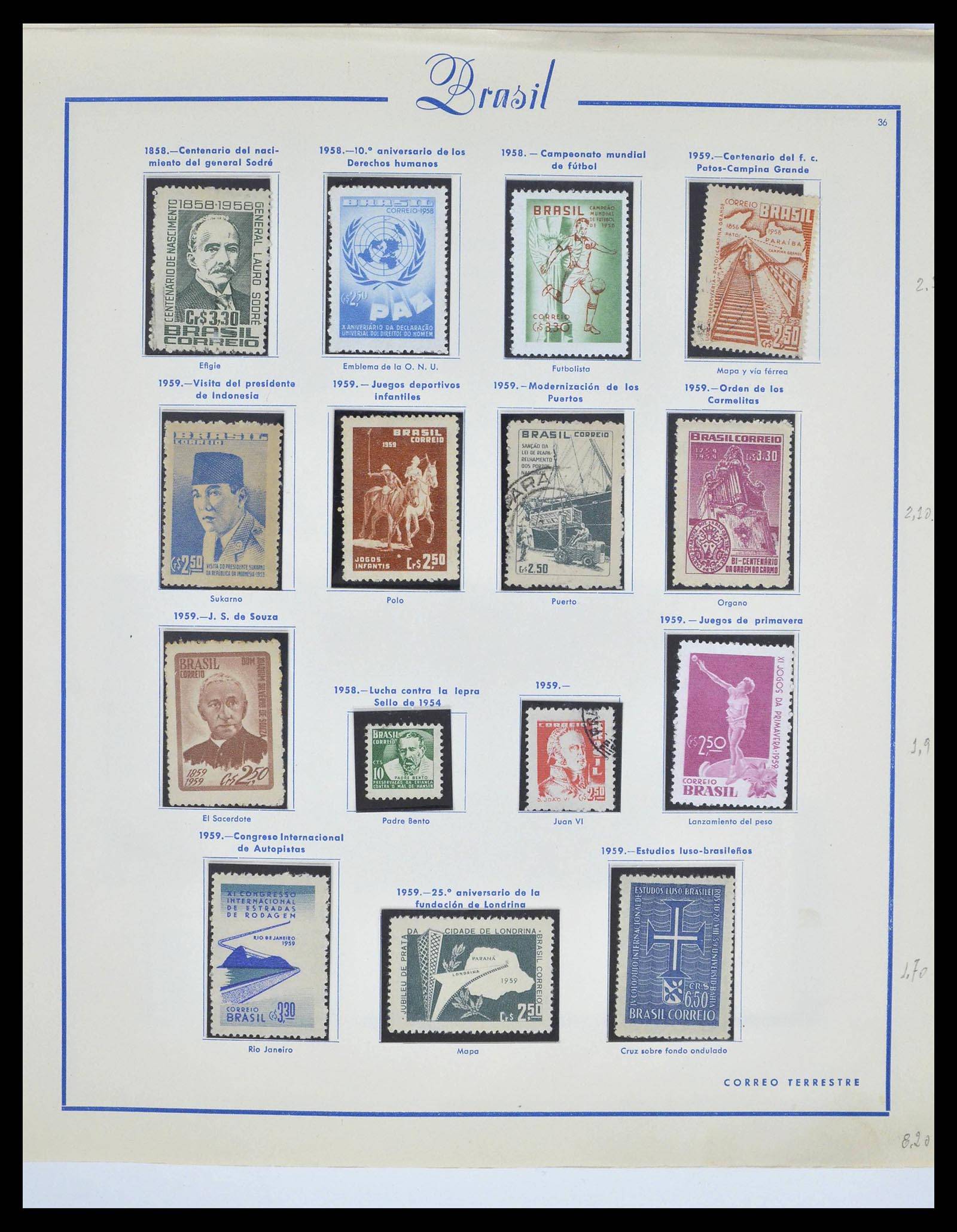 39245 0043 - Postzegelverzameling 39245 Brazilië 1843-1968.