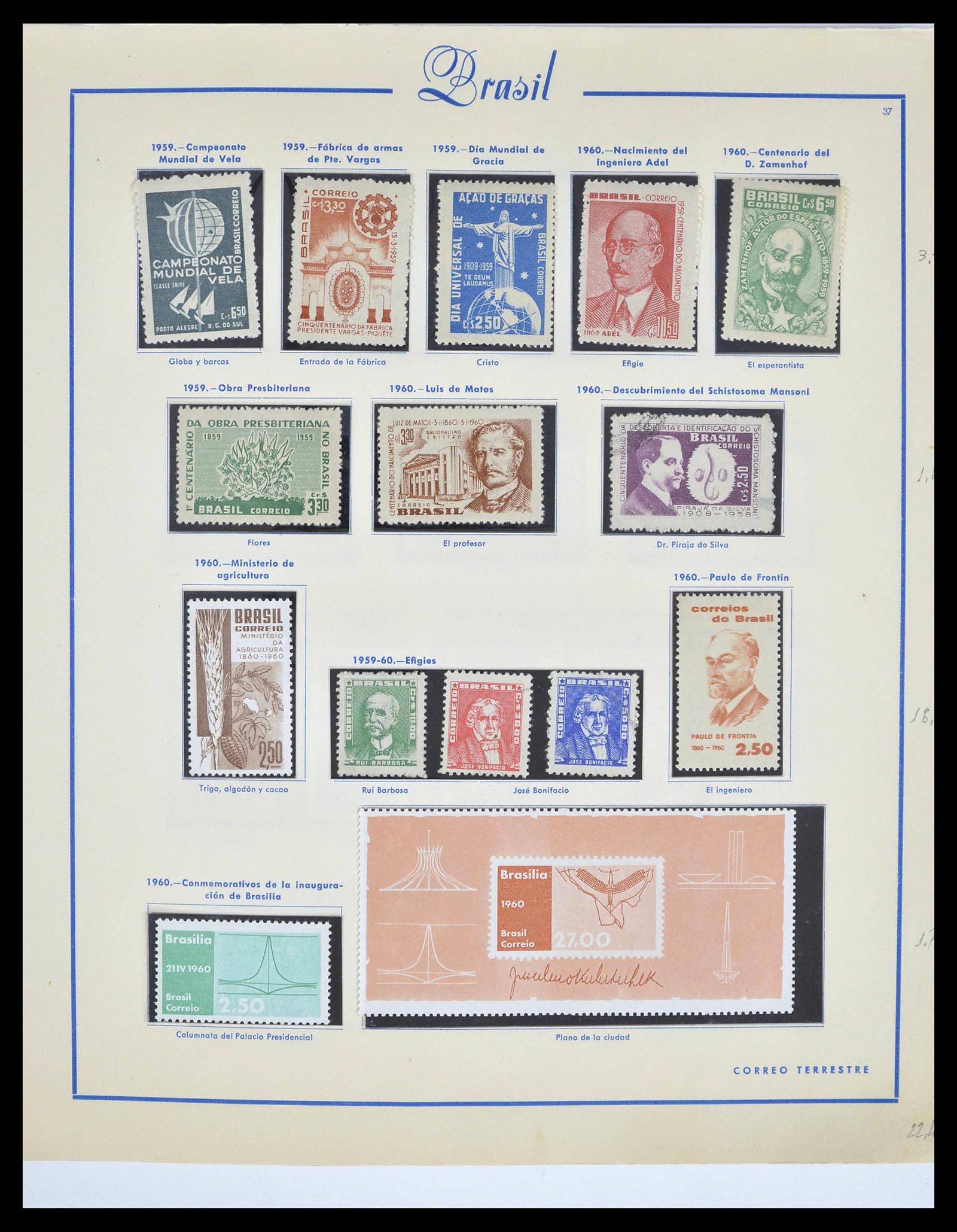 39245 0045 - Postzegelverzameling 39245 Brazilië 1843-1968.