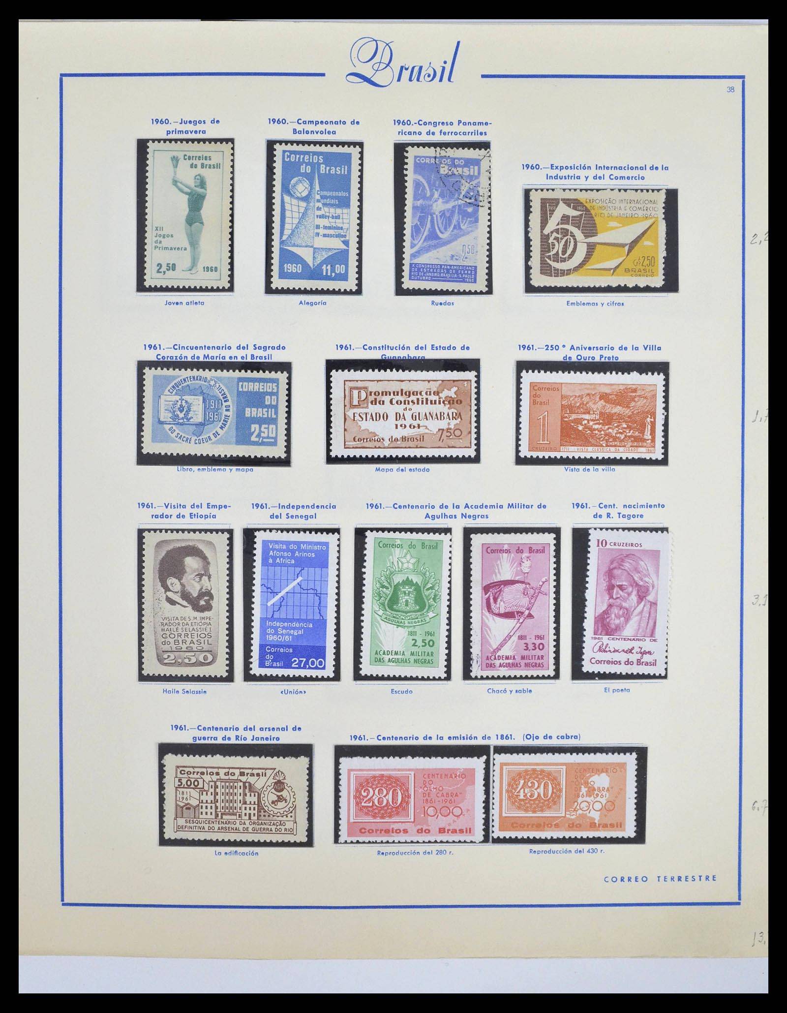 39245 0046 - Stamp collection 39245 Brazil 1843-1968.