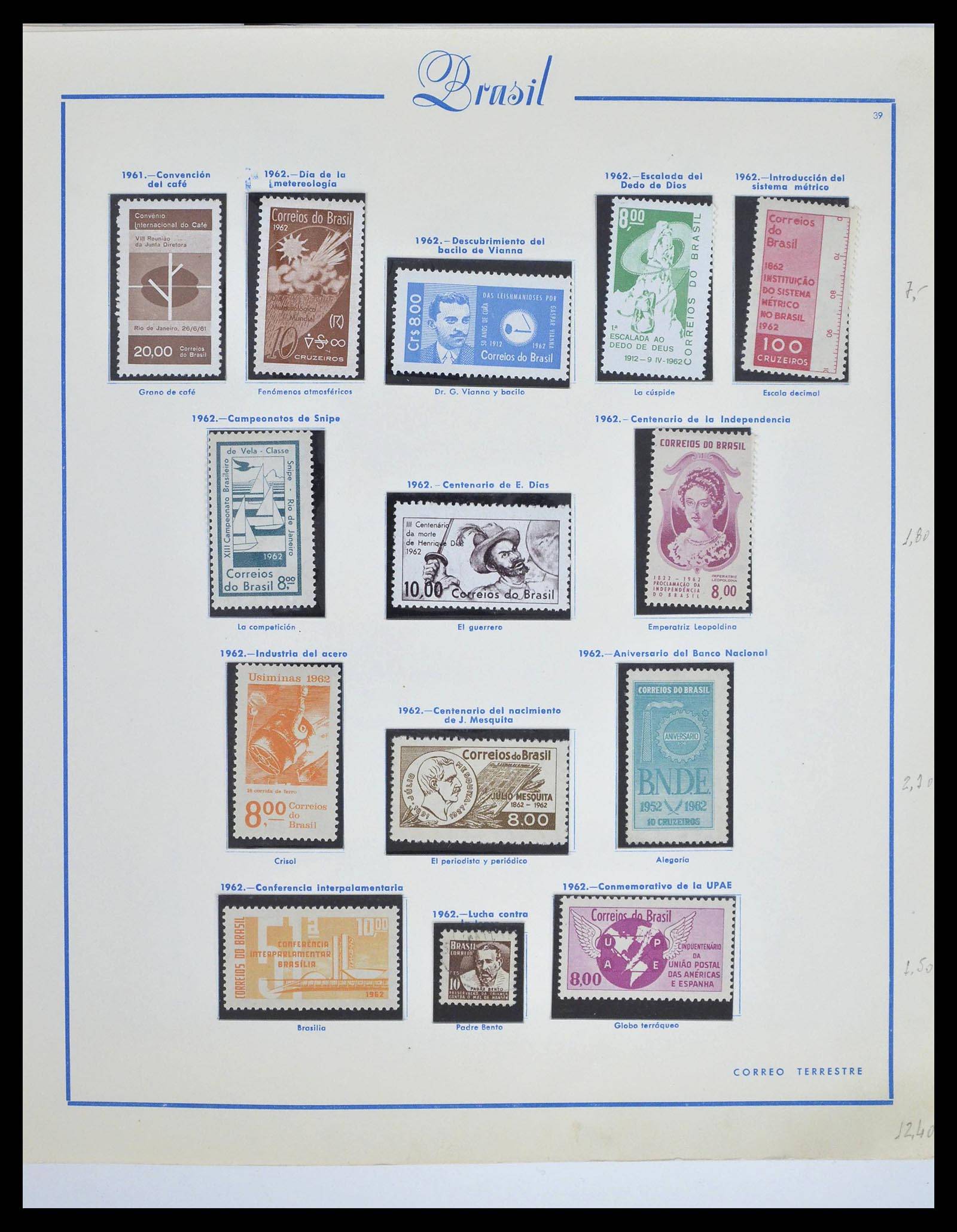 39245 0047 - Postzegelverzameling 39245 Brazilië 1843-1968.