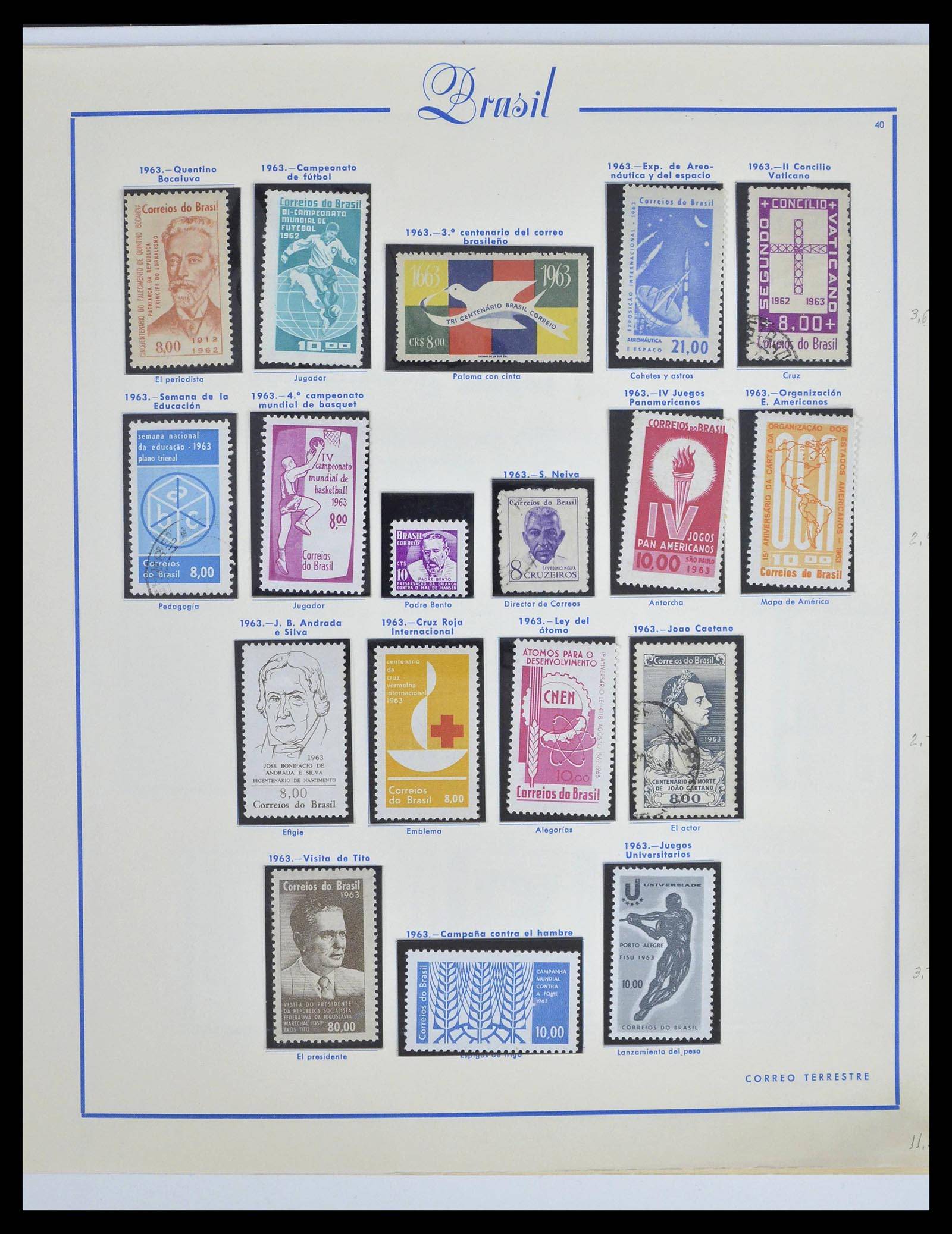 39245 0050 - Postzegelverzameling 39245 Brazilië 1843-1968.