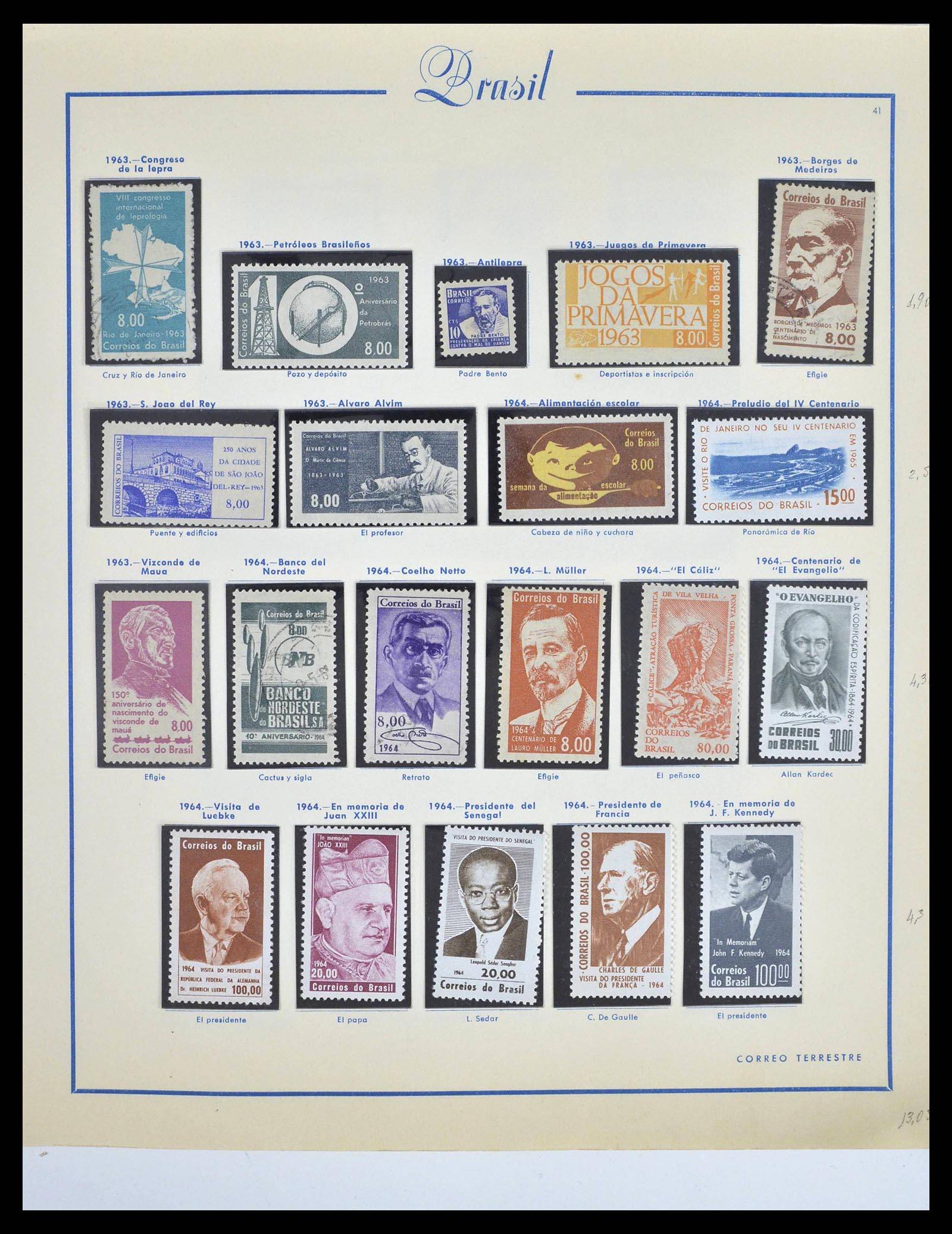 39245 0051 - Postzegelverzameling 39245 Brazilië 1843-1968.