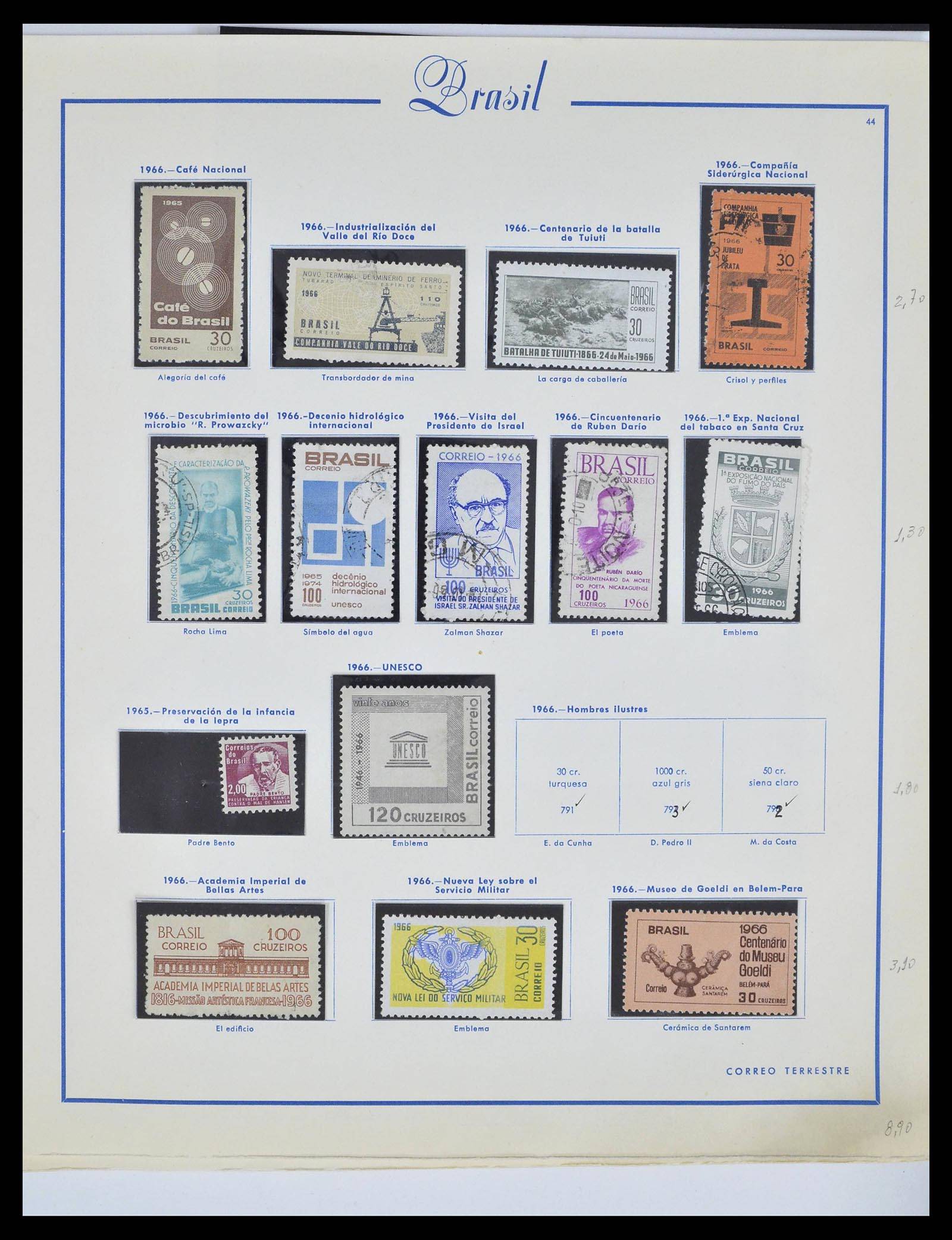 39245 0056 - Stamp collection 39245 Brazil 1843-1968.