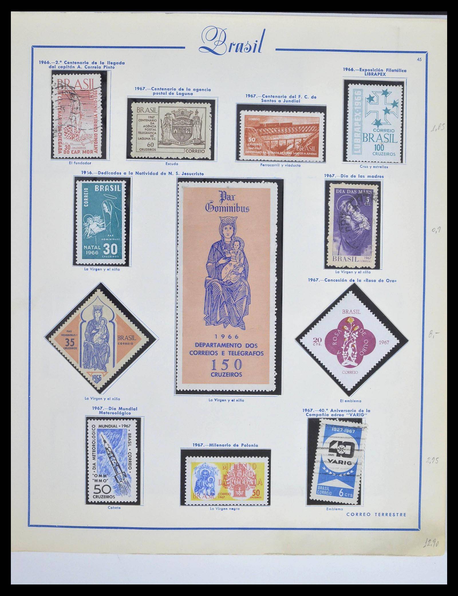 39245 0058 - Postzegelverzameling 39245 Brazilië 1843-1968.