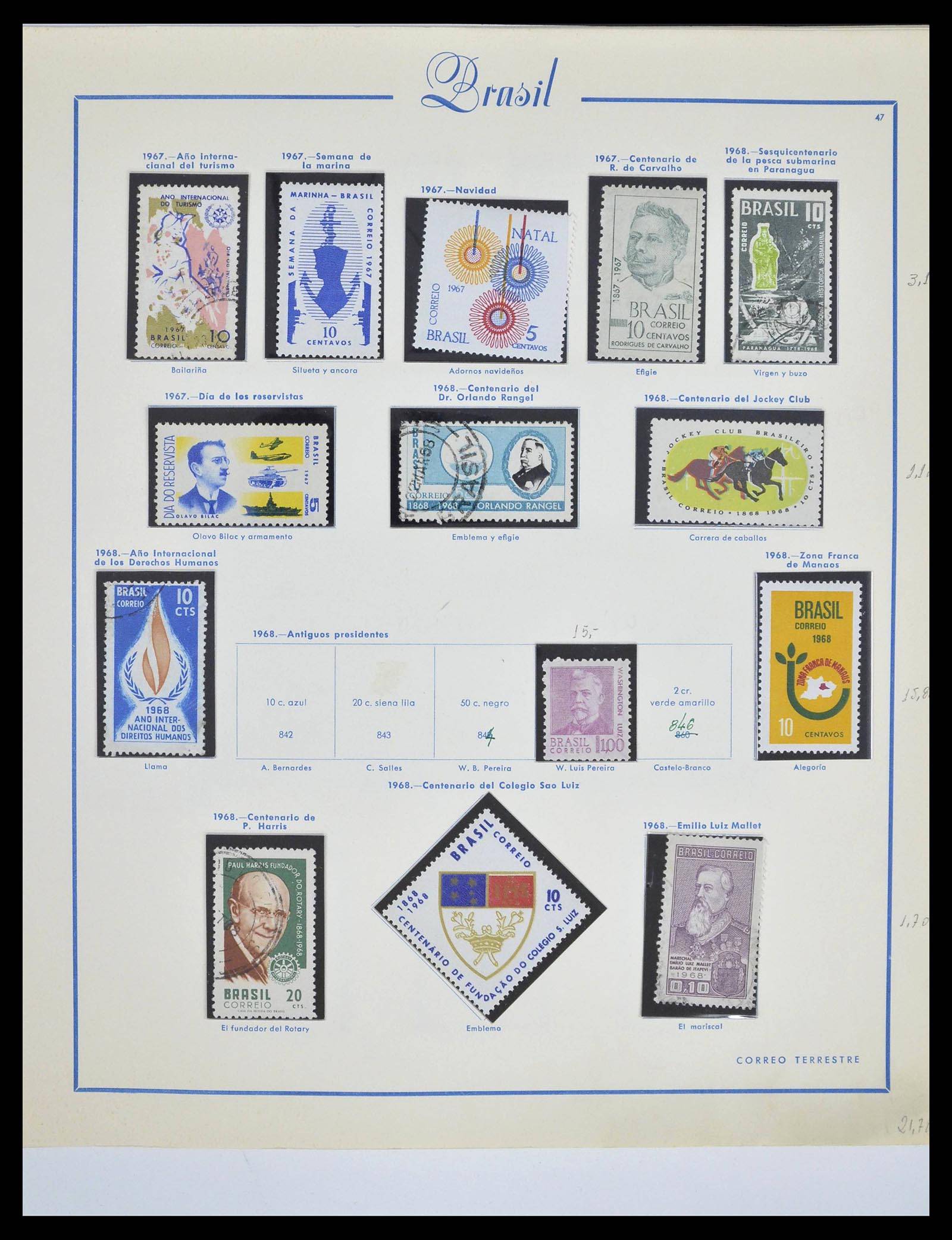 39245 0062 - Postzegelverzameling 39245 Brazilië 1843-1968.