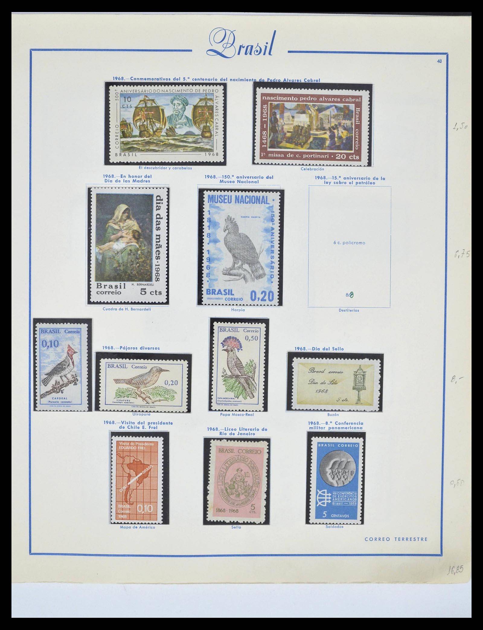 39245 0064 - Postzegelverzameling 39245 Brazilië 1843-1968.