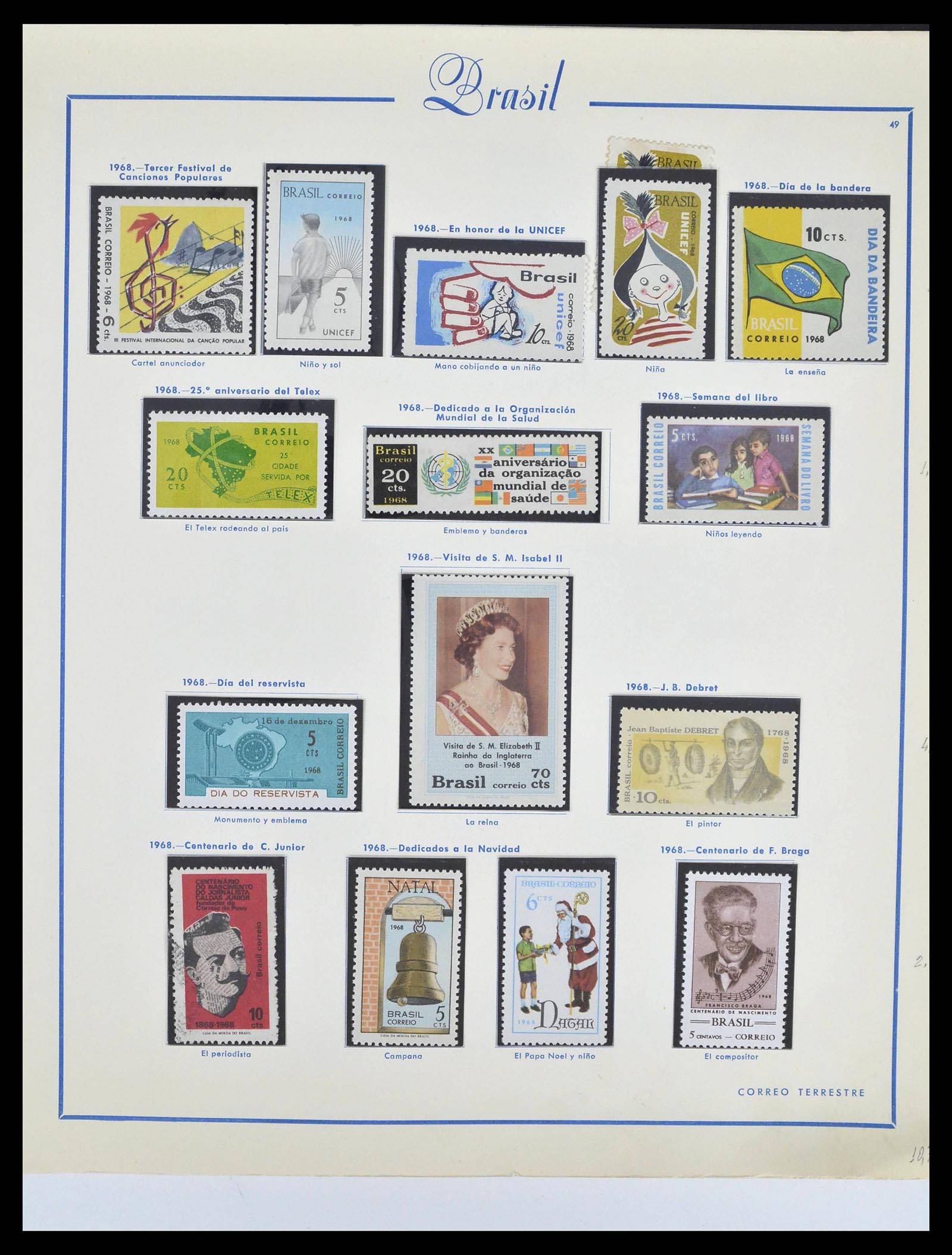 39245 0066 - Stamp collection 39245 Brazil 1843-1968.