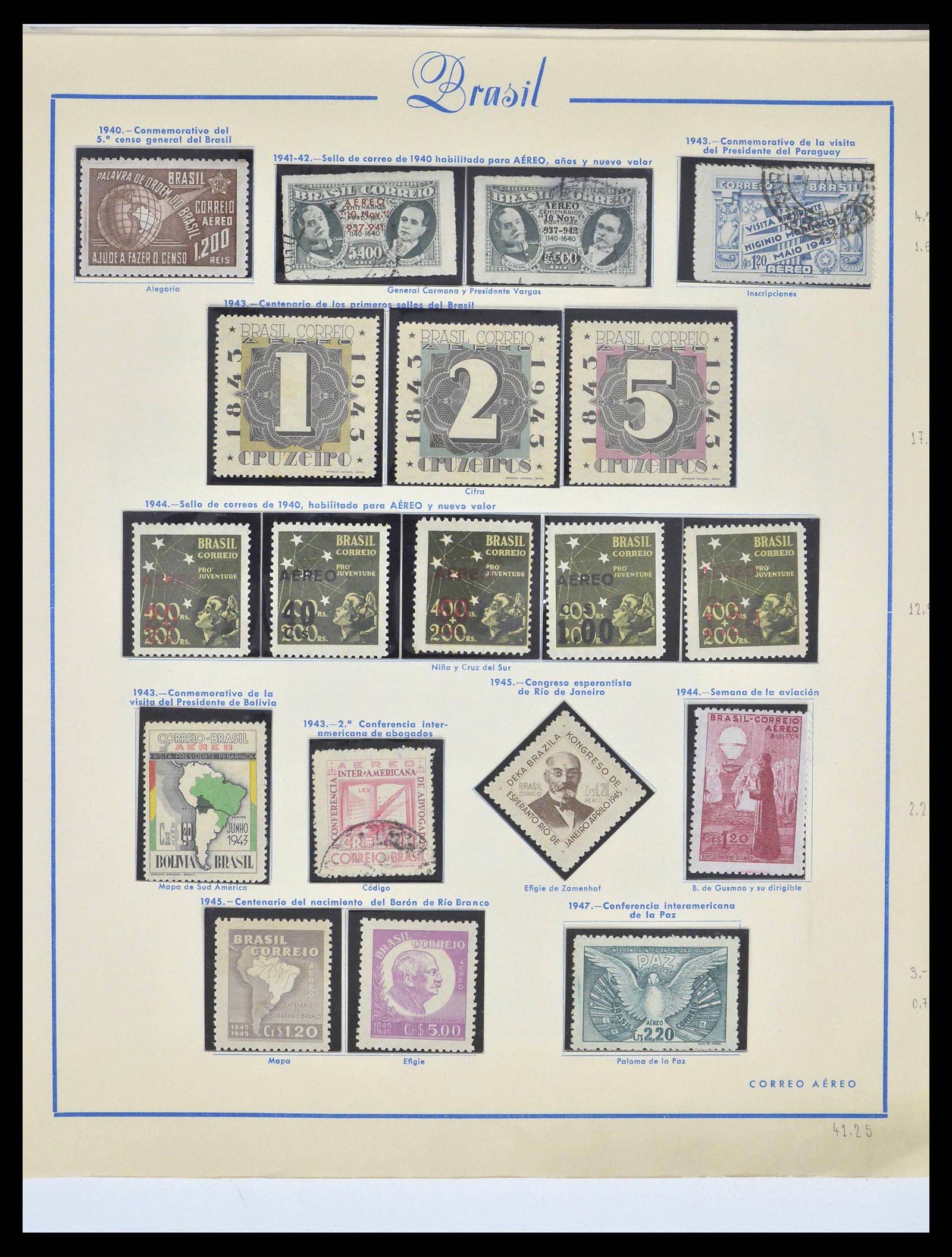 39245 0069 - Postzegelverzameling 39245 Brazilië 1843-1968.