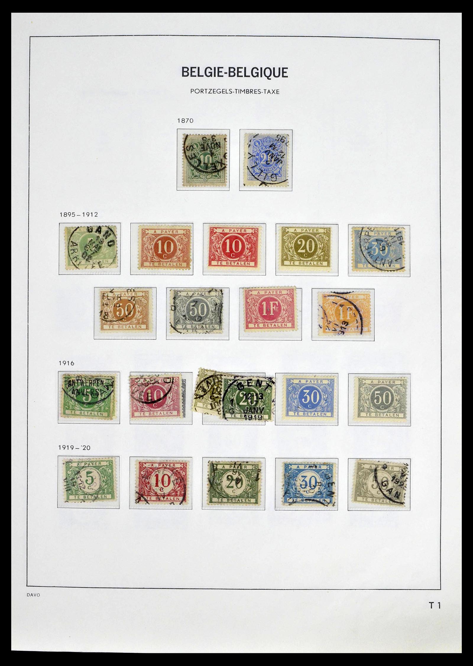 39246 0012 - Postzegelverzameling 39246 België back of the book 1879-1985.