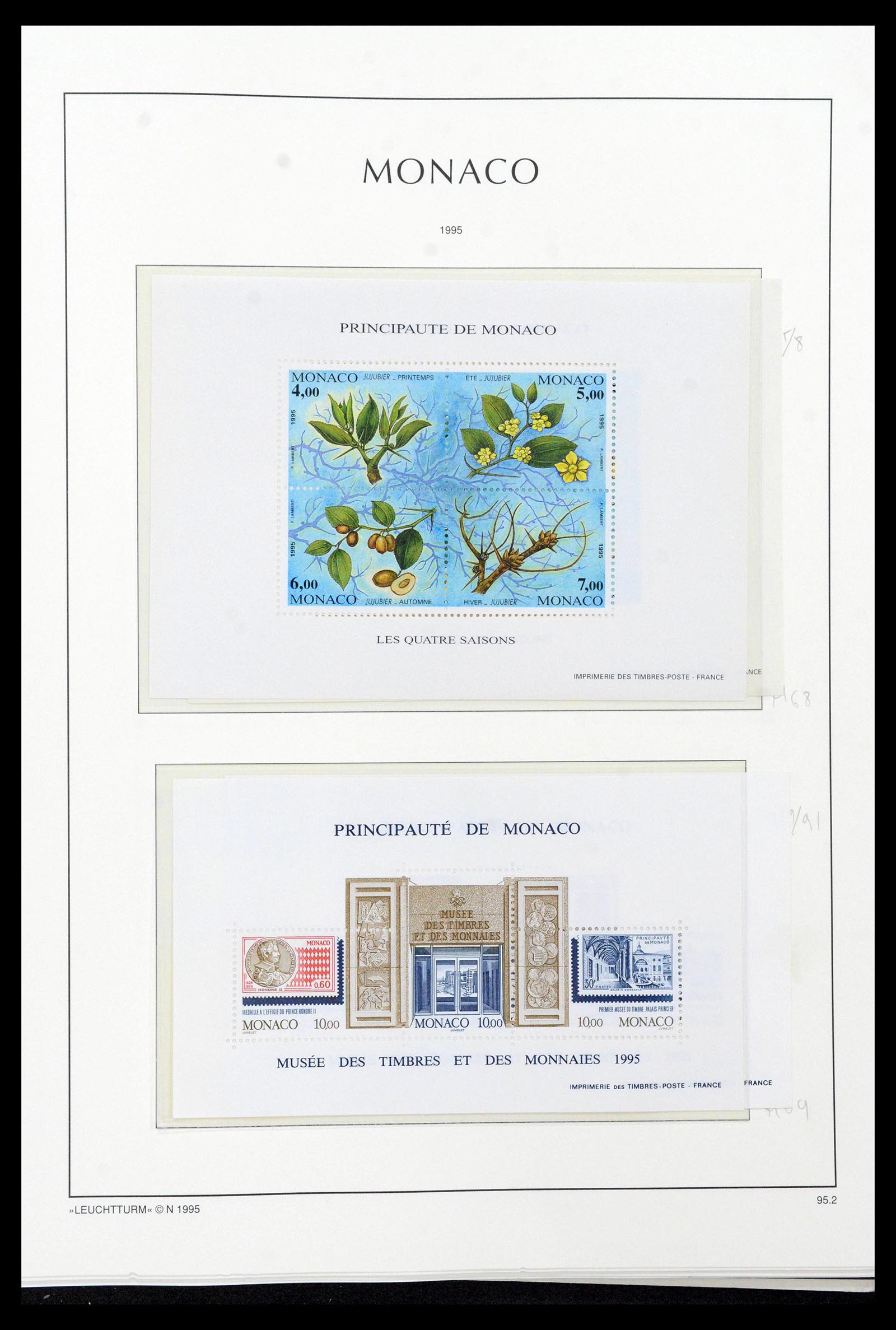 39250 0263 - Postzegelverzameling 39250 Monaco 1885-1995.