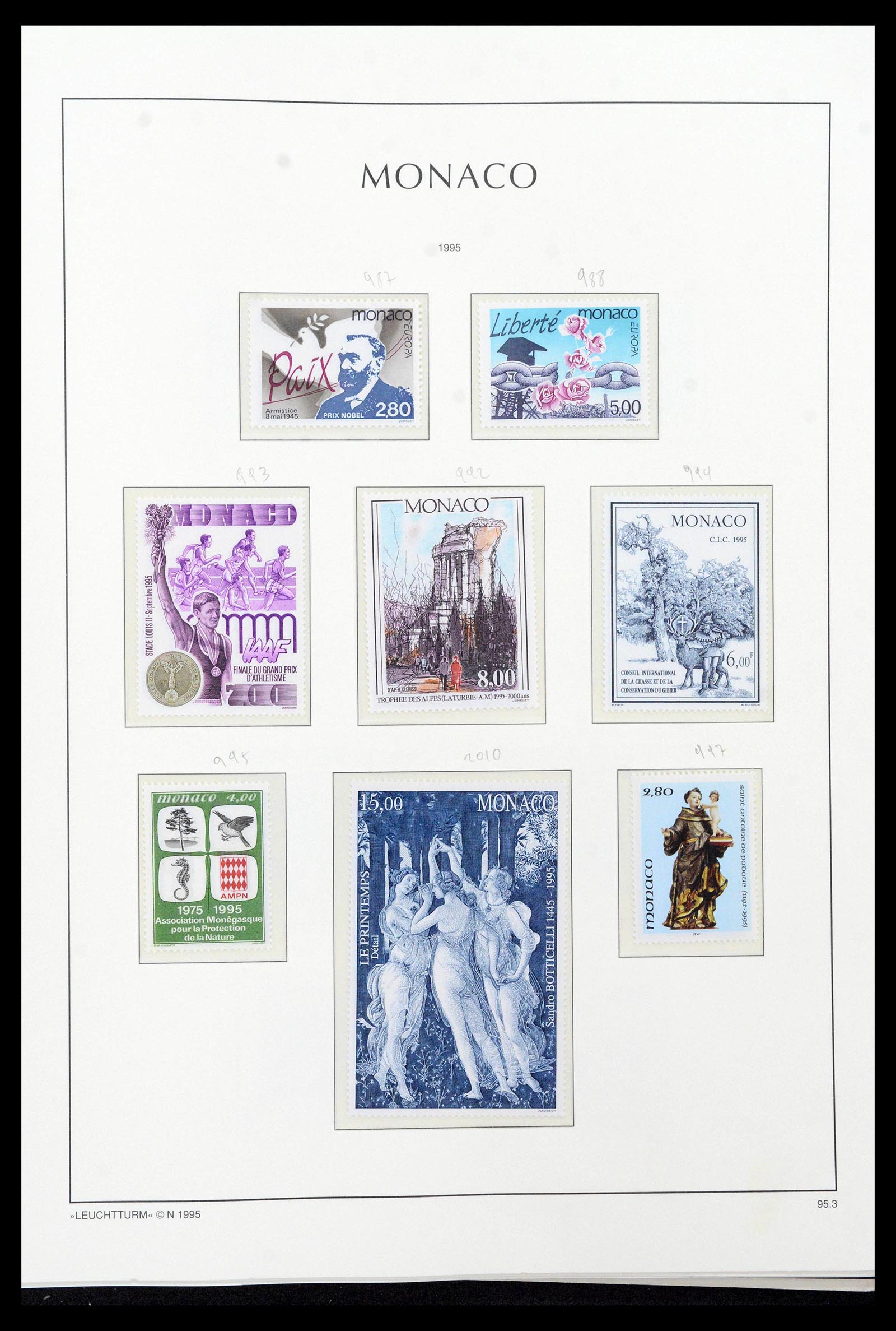 39250 0264 - Postzegelverzameling 39250 Monaco 1885-1995.