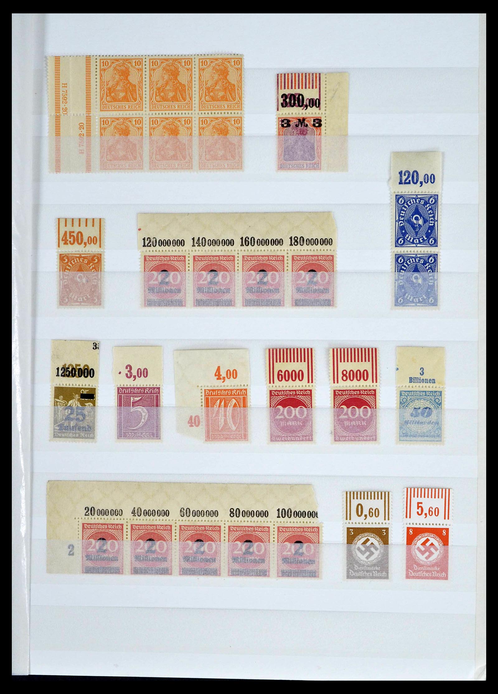 39254 0001 - Stamp collection 39254 German Reich MNH top margins.