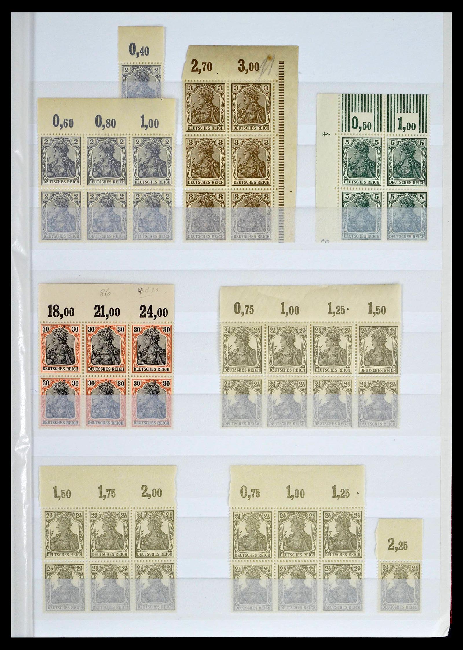 39254 0003 - Stamp collection 39254 German Reich MNH top margins.