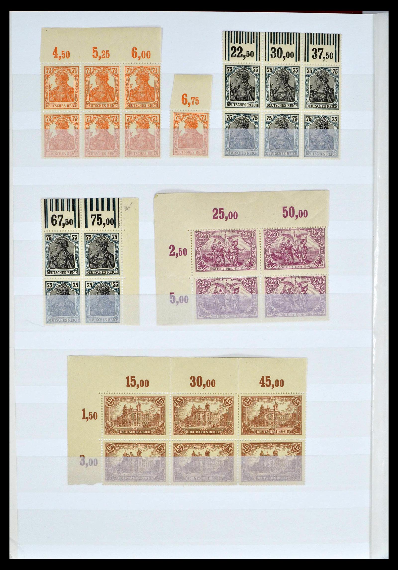 39254 0004 - Stamp collection 39254 German Reich MNH top margins.