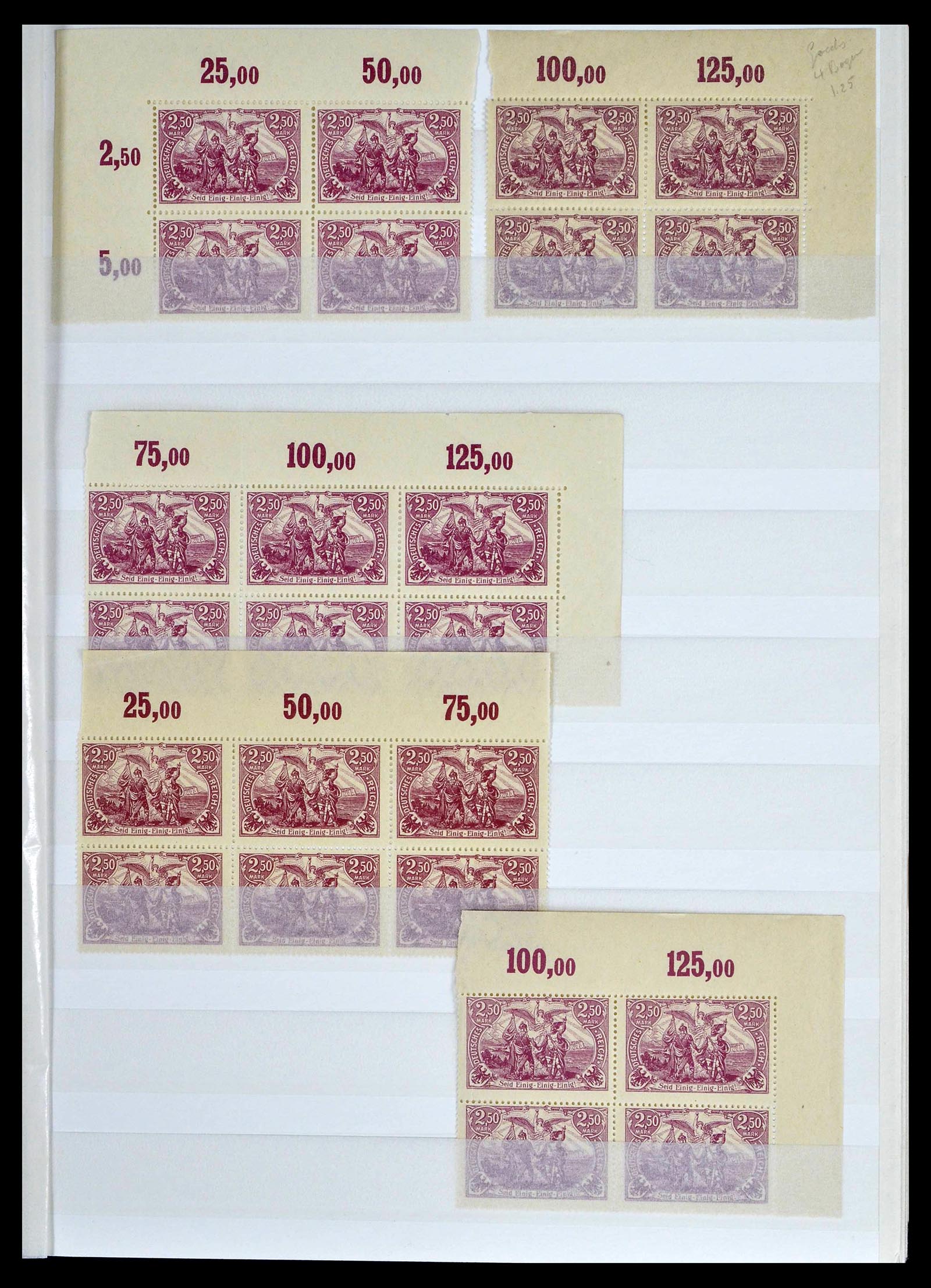 39254 0005 - Postzegelverzameling 39254 Duitse Rijk postfrisse bovenranden.