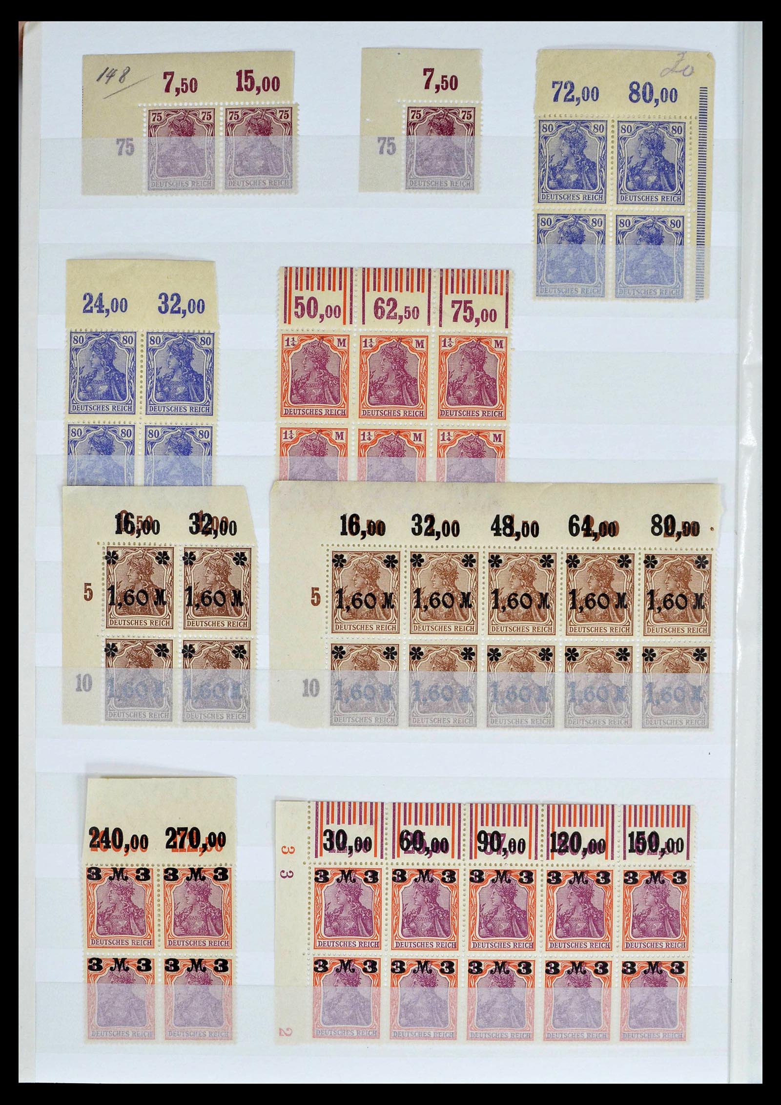 39254 0006 - Stamp collection 39254 German Reich MNH top margins.