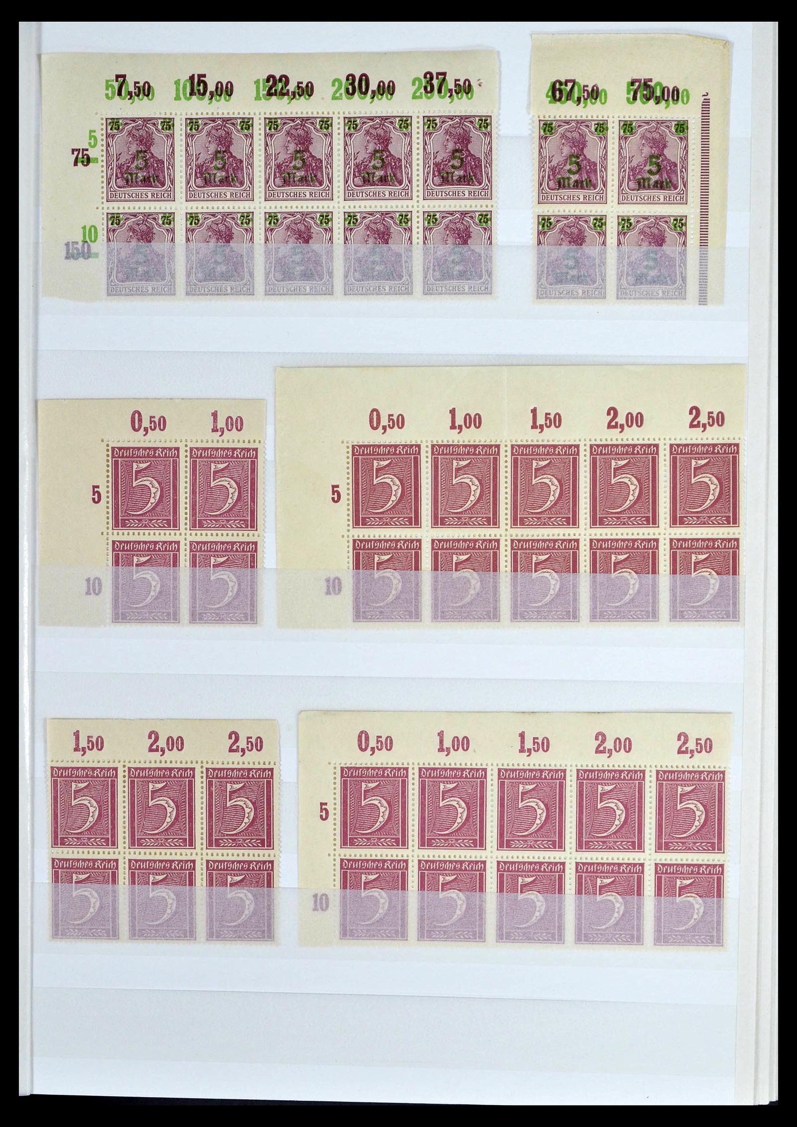 39254 0007 - Stamp collection 39254 German Reich MNH top margins.