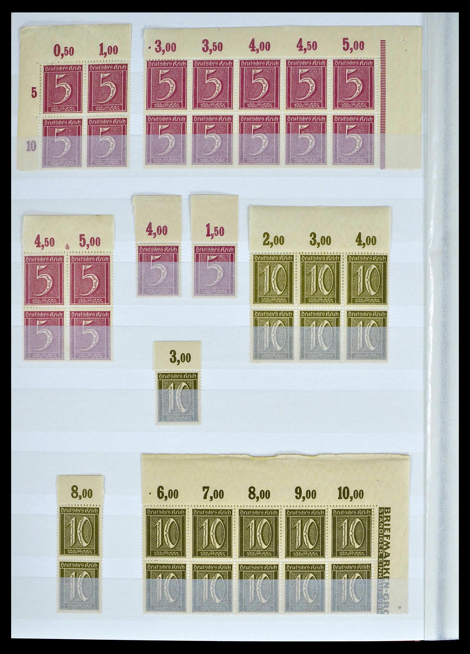 39254 0008 - Stamp collection 39254 German Reich MNH top margins.
