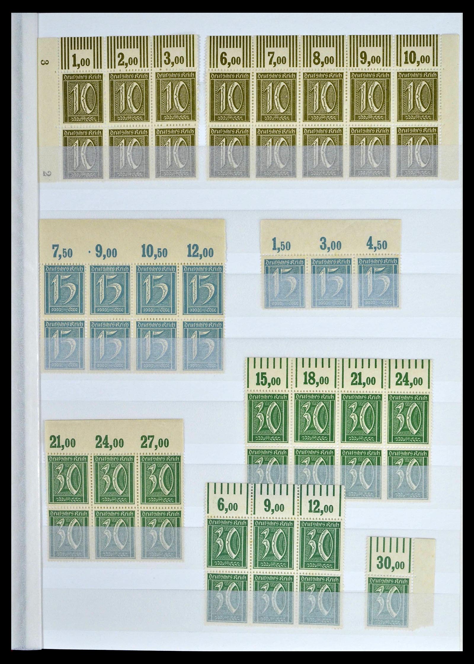 39254 0009 - Stamp collection 39254 German Reich MNH top margins.