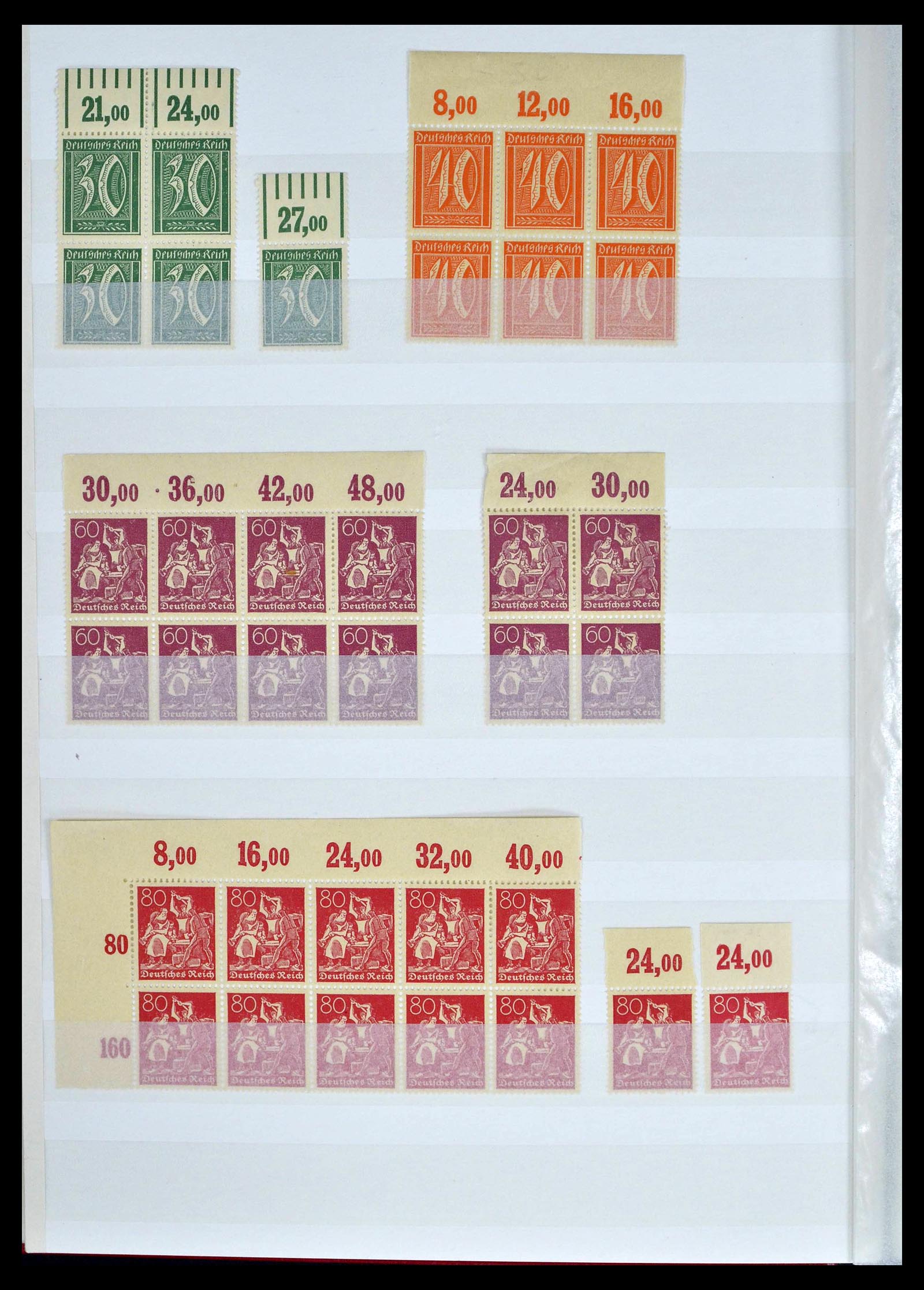 39254 0010 - Stamp collection 39254 German Reich MNH top margins.