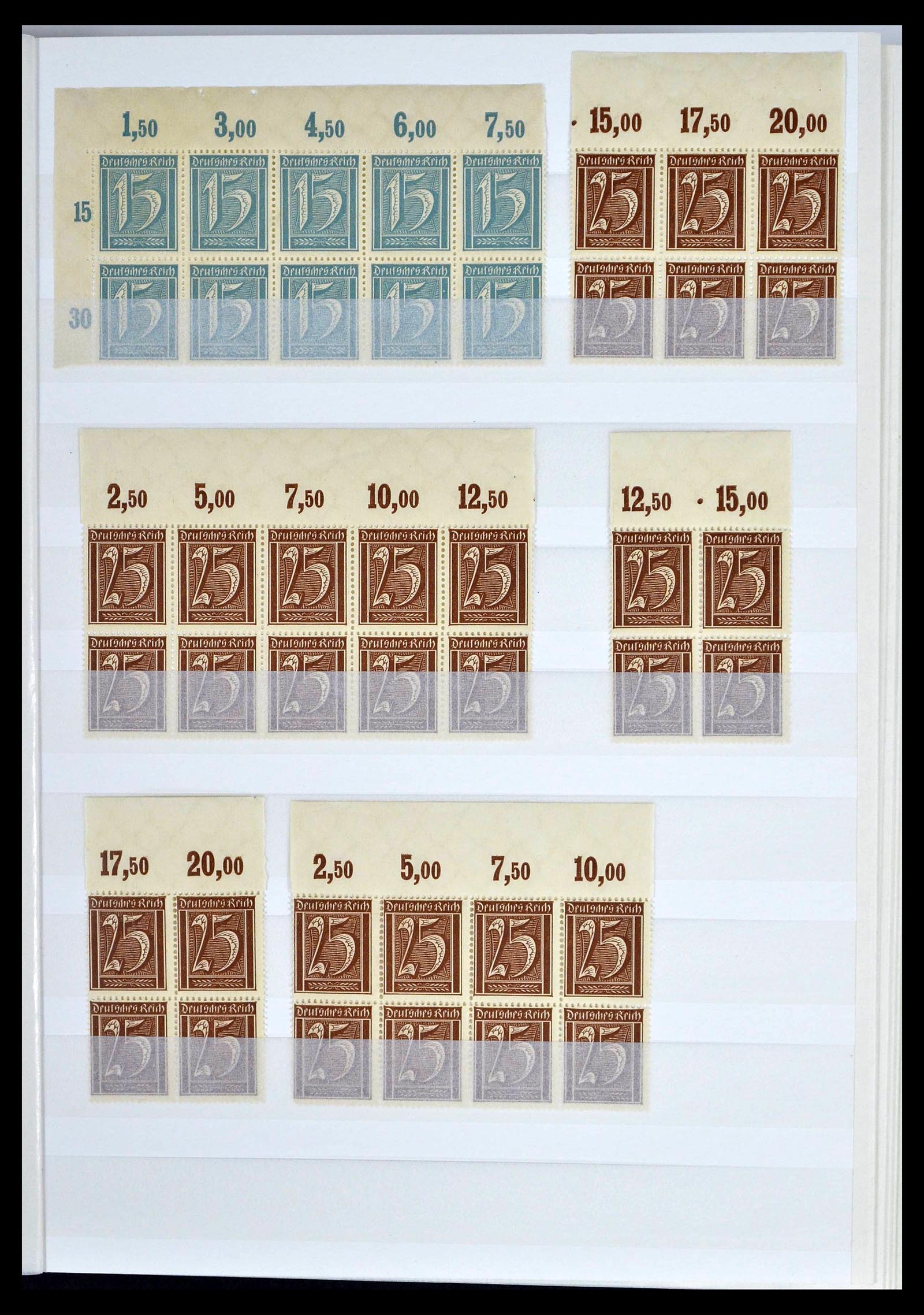 39254 0013 - Stamp collection 39254 German Reich MNH top margins.