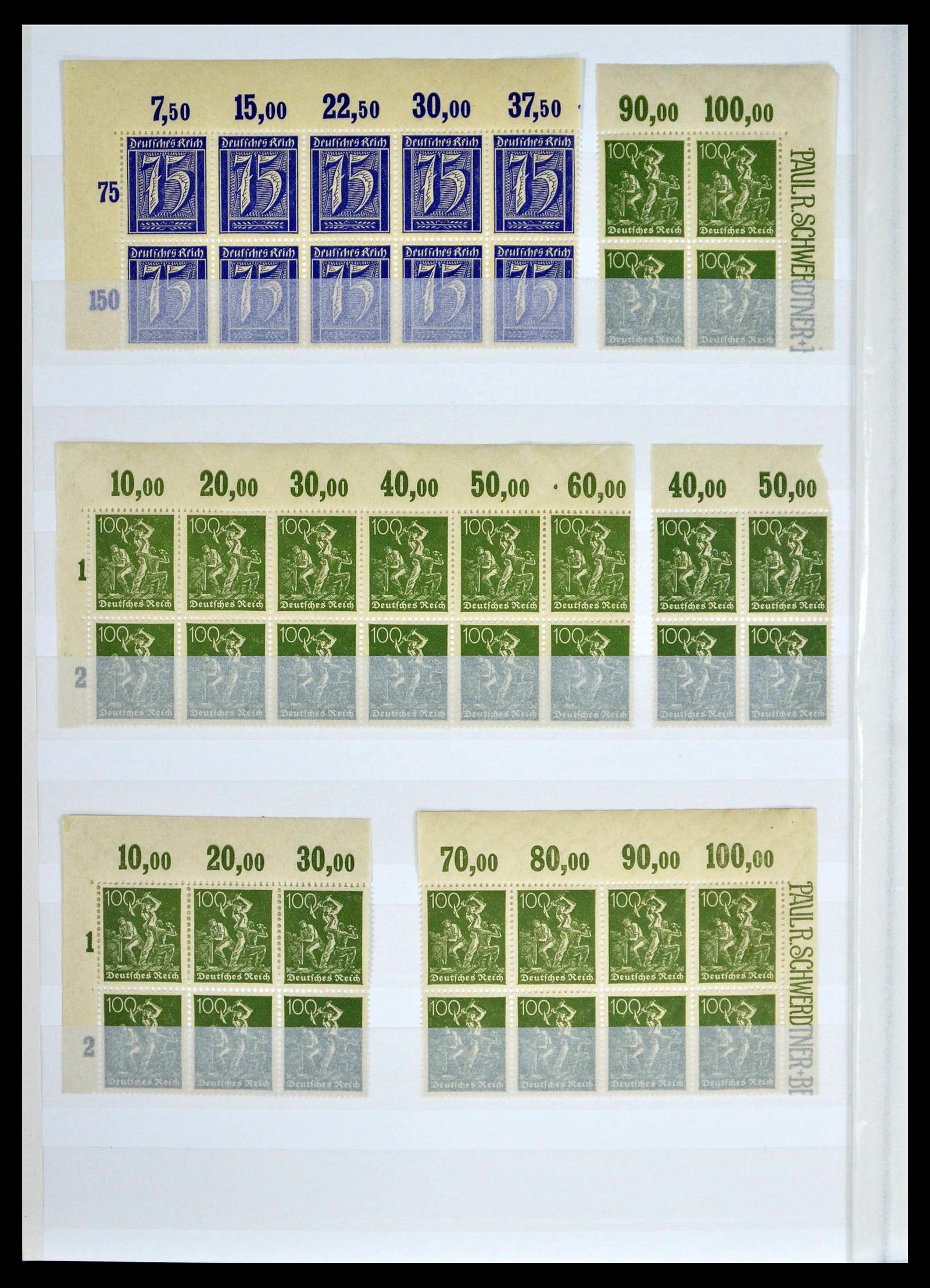 39254 0016 - Stamp collection 39254 German Reich MNH top margins.