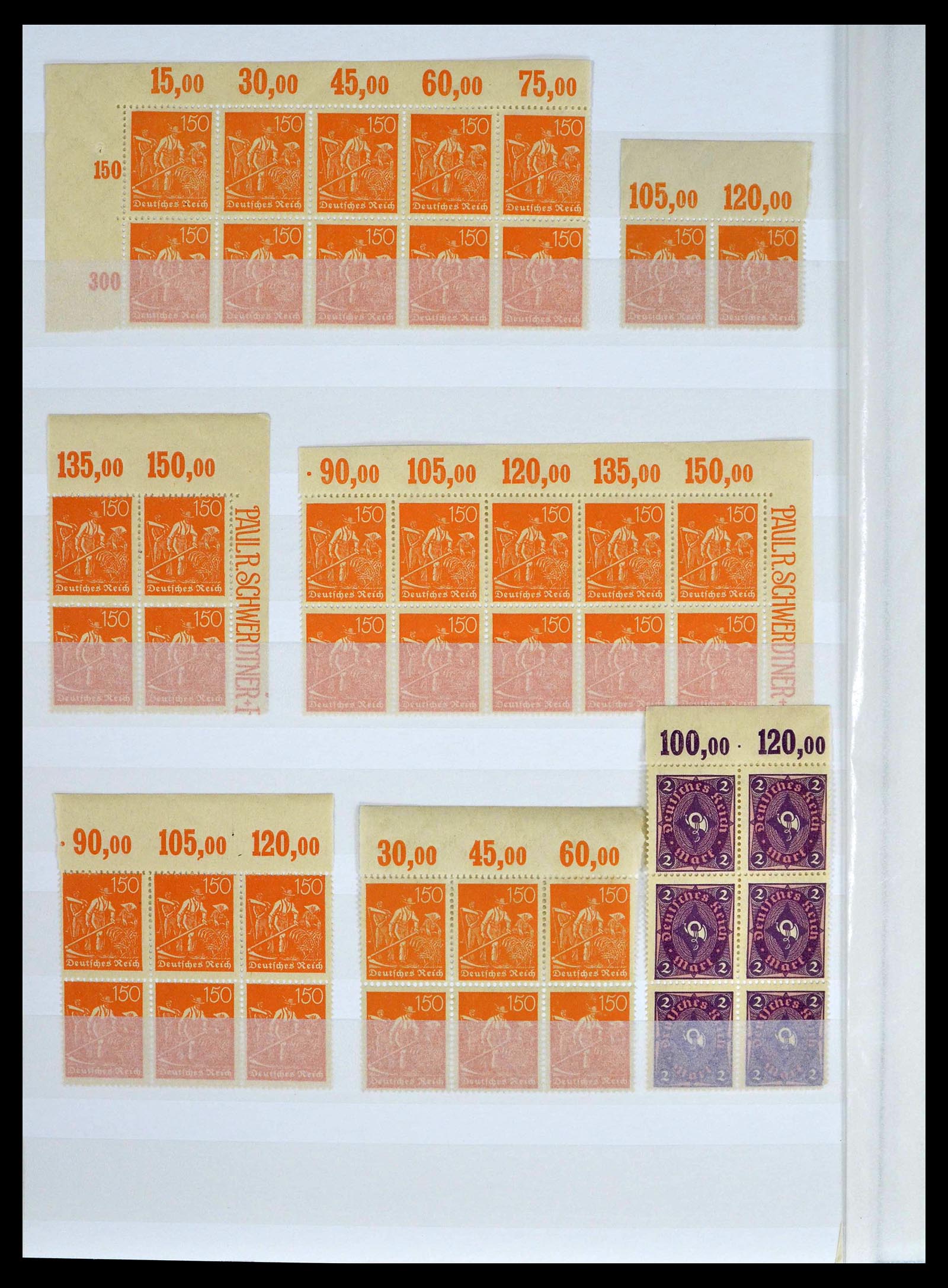 39254 0018 - Stamp collection 39254 German Reich MNH top margins.