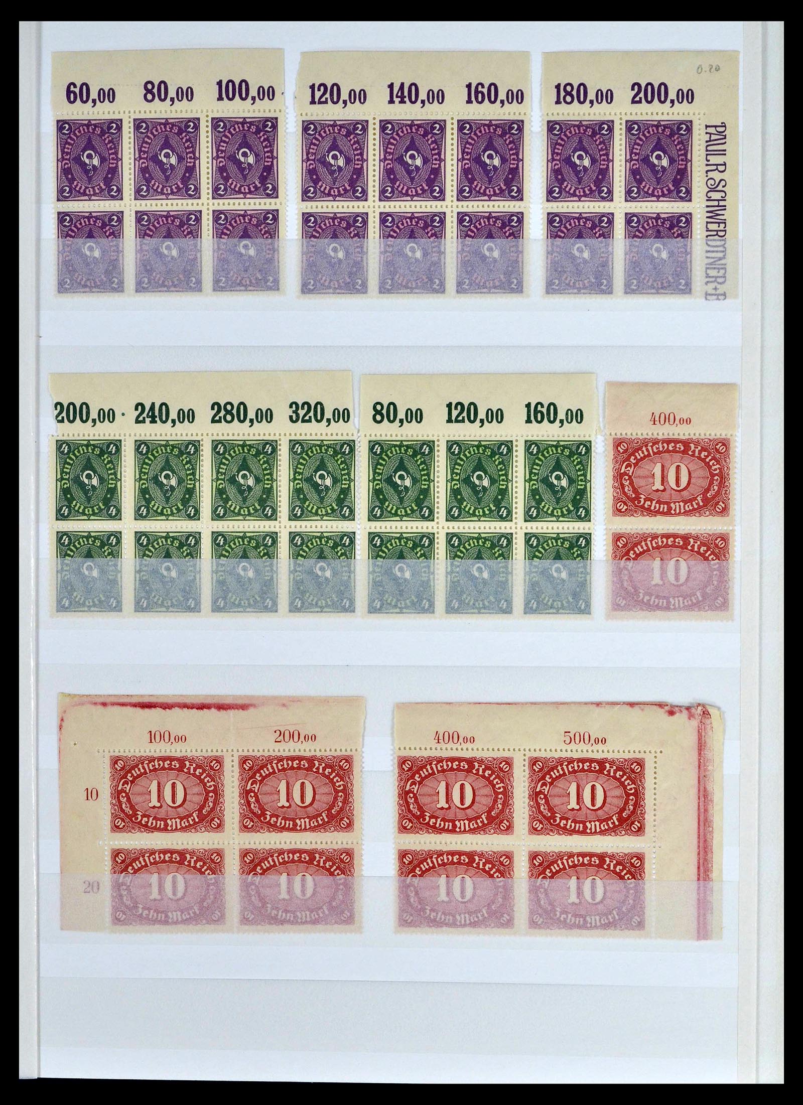 39254 0019 - Postzegelverzameling 39254 Duitse Rijk postfrisse bovenranden.