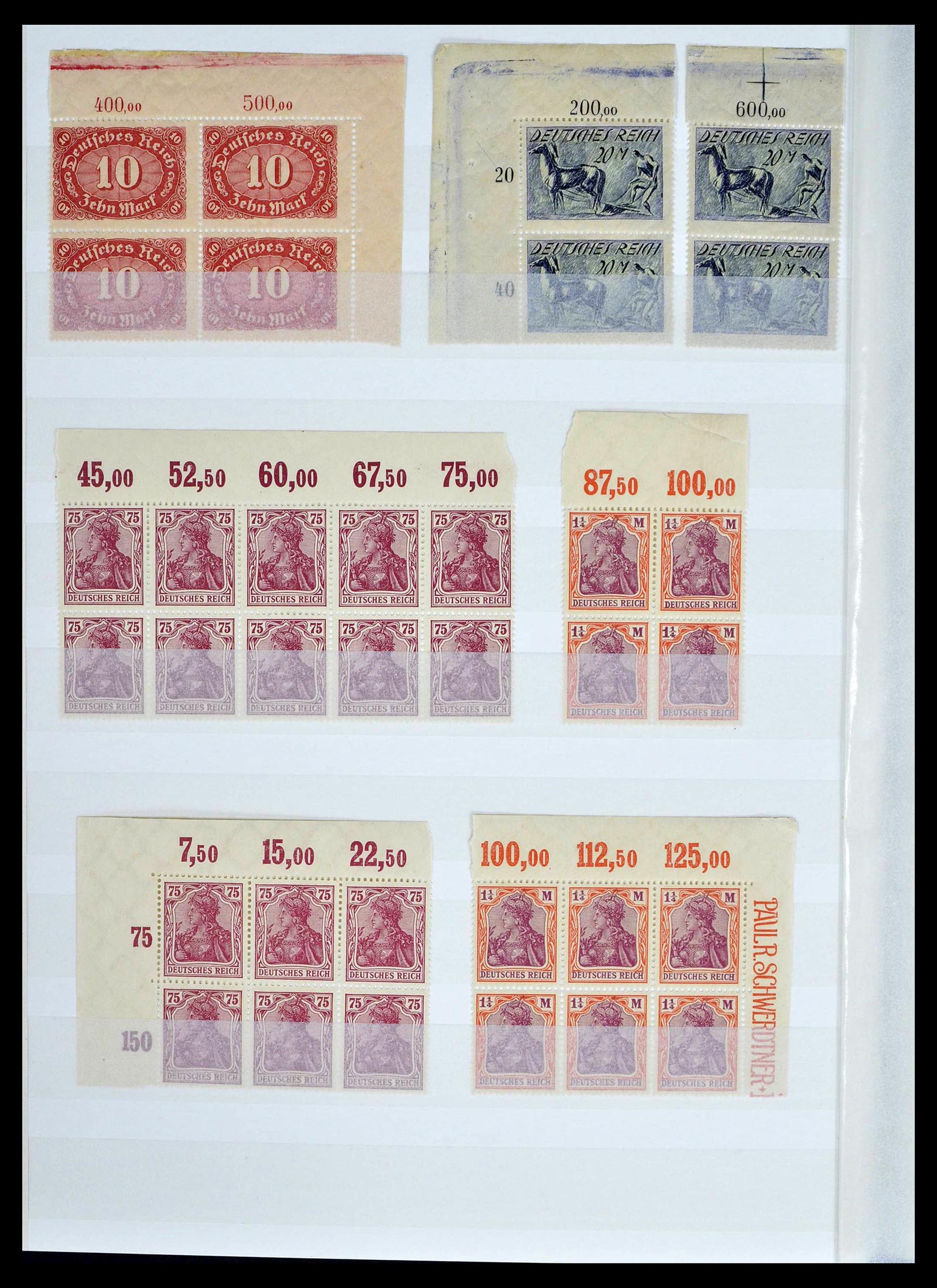 39254 0020 - Stamp collection 39254 German Reich MNH top margins.