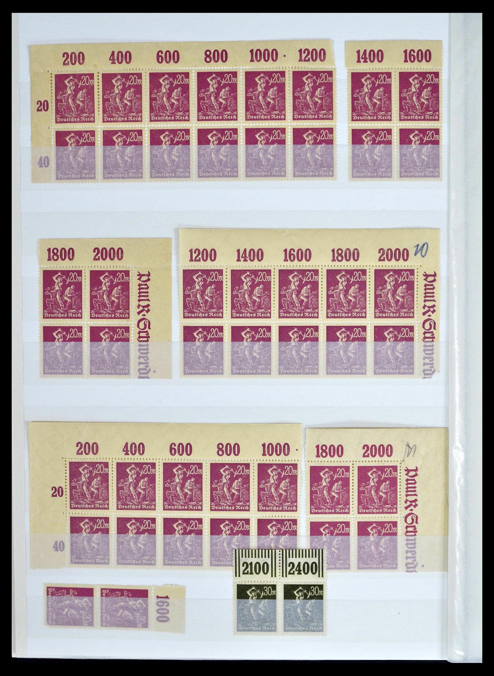 39254 0030 - Stamp collection 39254 German Reich MNH top margins.
