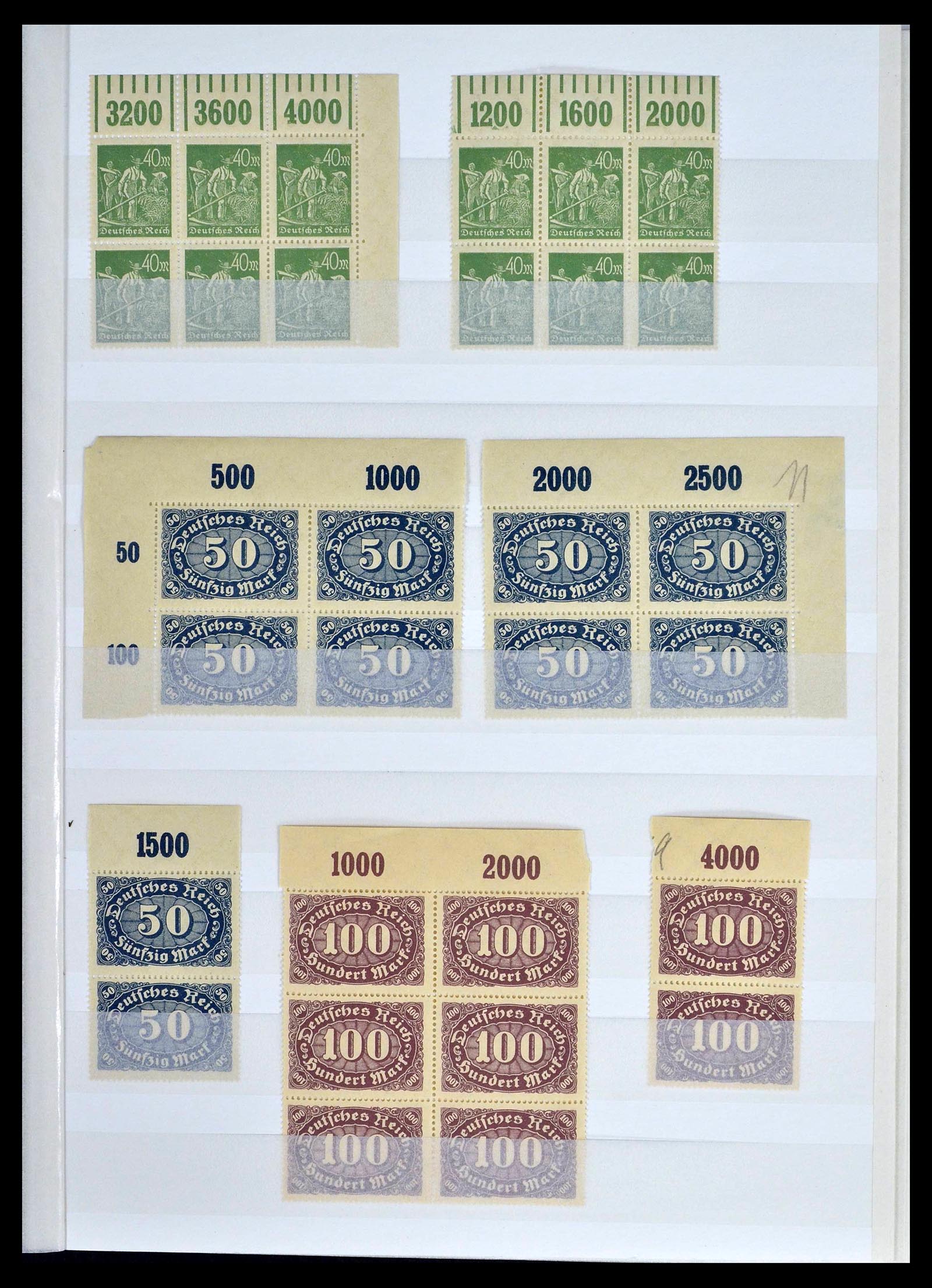 39254 0033 - Stamp collection 39254 German Reich MNH top margins.