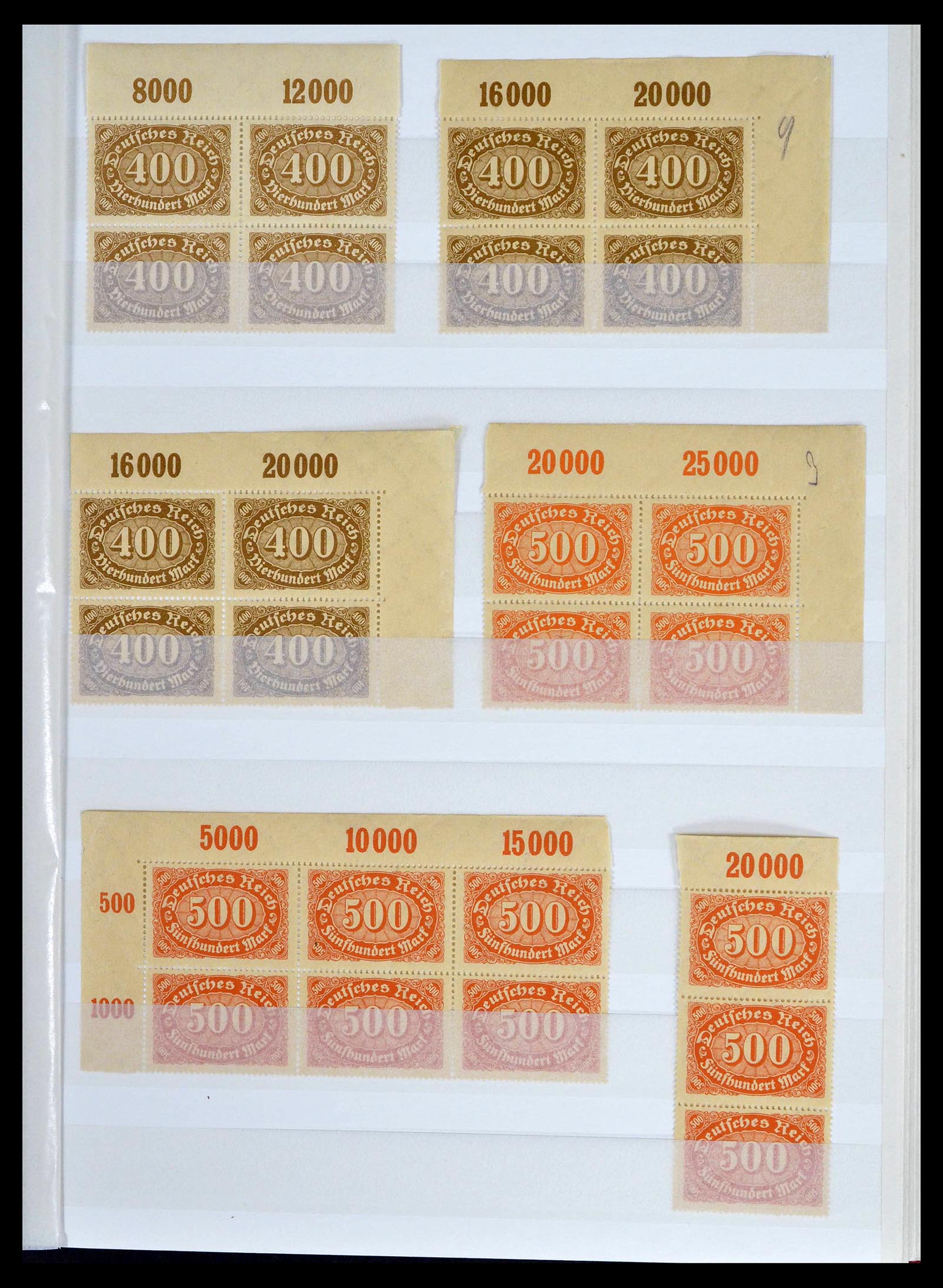 39254 0035 - Stamp collection 39254 German Reich MNH top margins.
