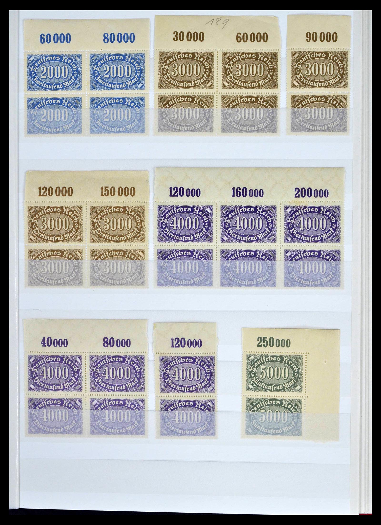 39254 0037 - Postzegelverzameling 39254 Duitse Rijk postfrisse bovenranden.