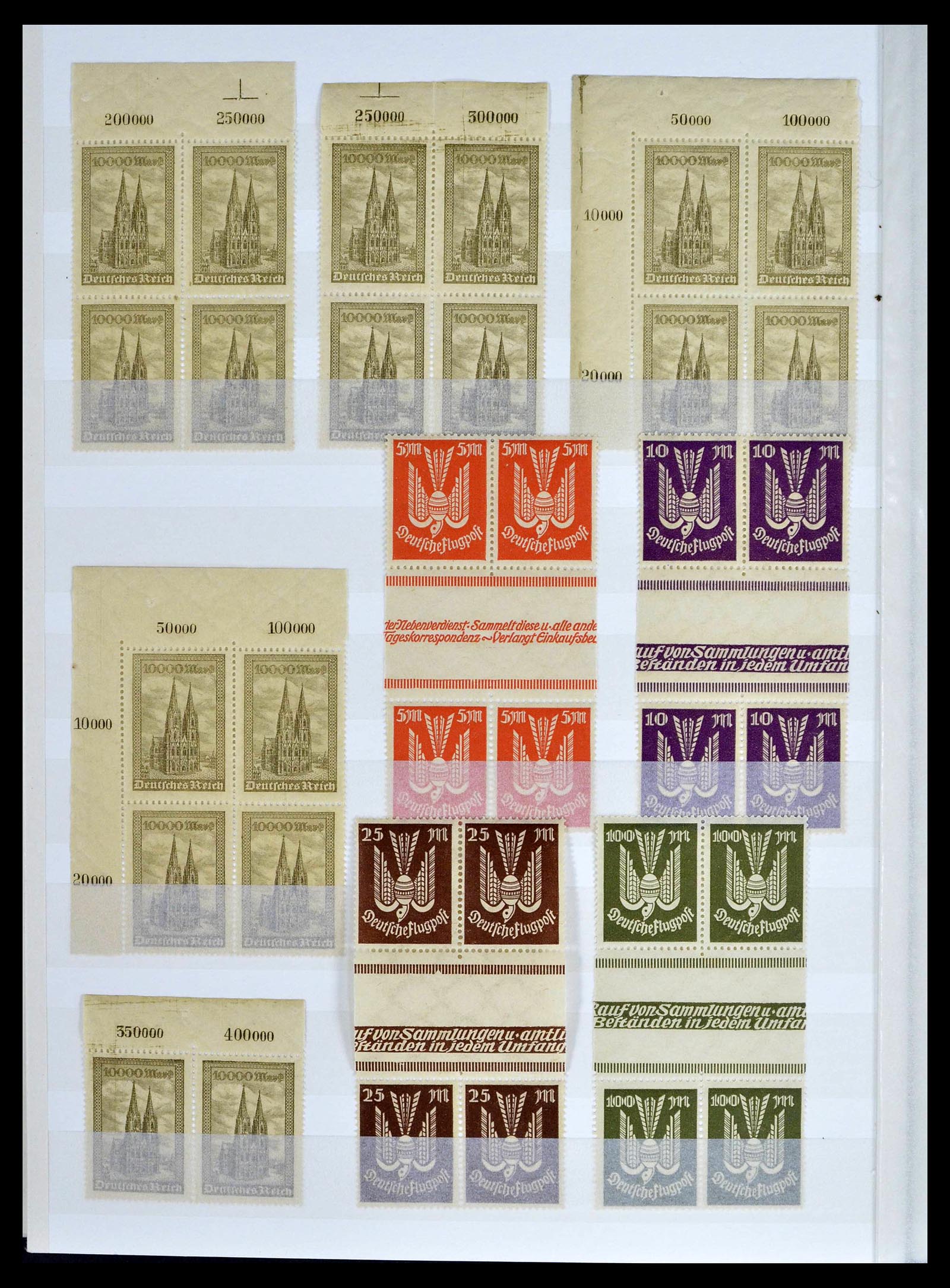 39254 0040 - Stamp collection 39254 German Reich MNH top margins.